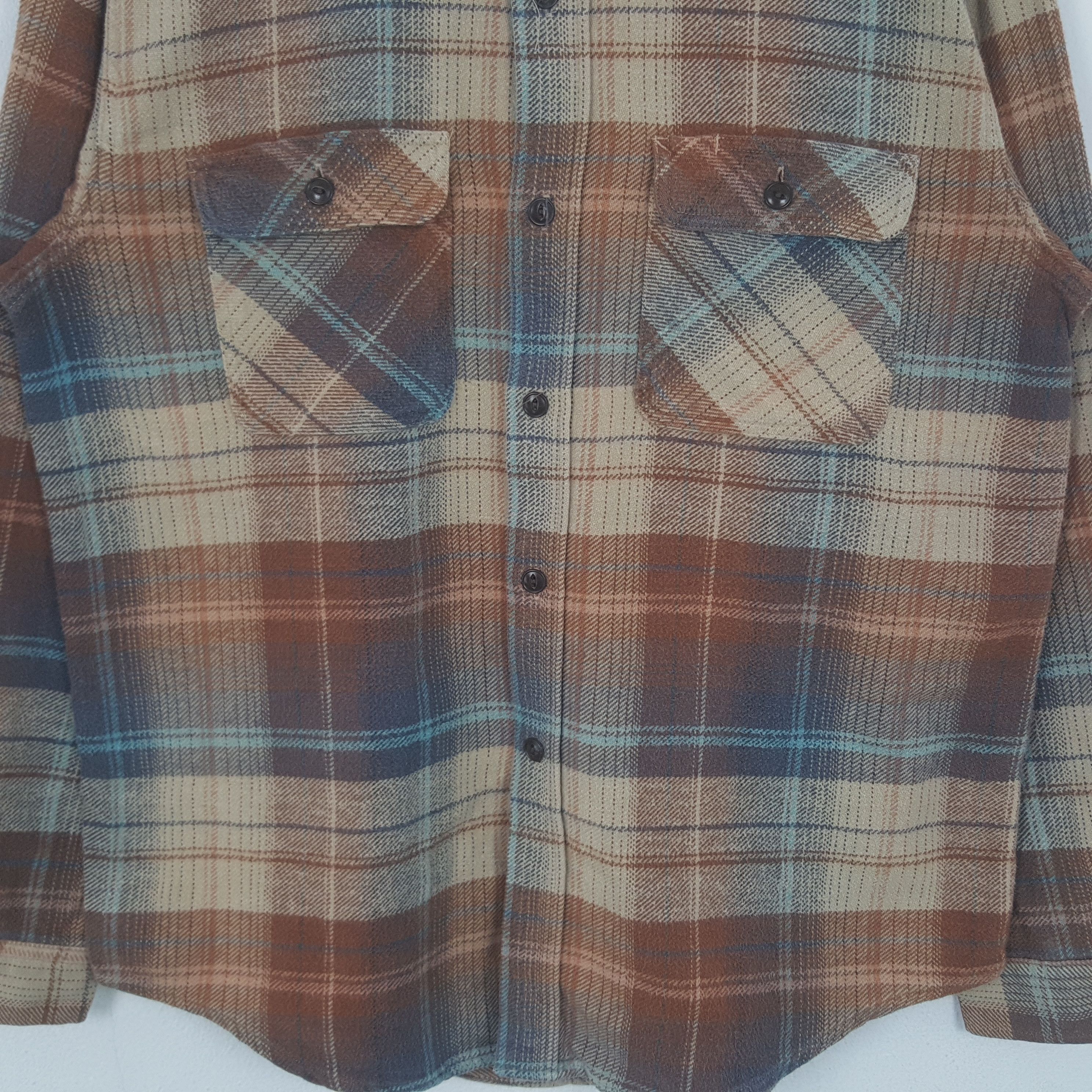 Sugar Cane Vintage Sugar Cane Japanese Brand Flannel Shirt Button Up Size US L / EU 52-54 / 3 - 2 Thumbnail