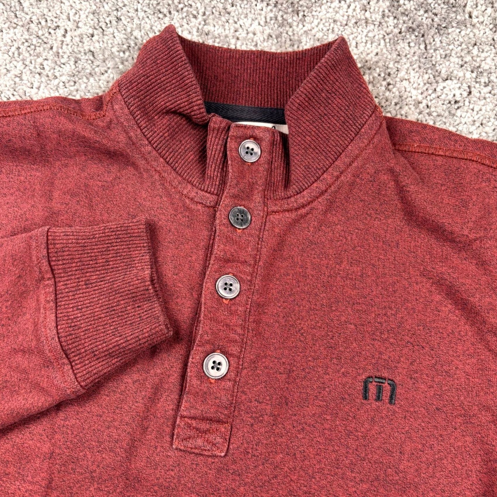 TravisMathew Travis Mathew Sweater Mens M Red Pockets 4 Button Henley Shacket Golf Pullover Casual Travel All Seasons Warmth Size US M / EU 48-50 / 2 - 2 Thumbnail