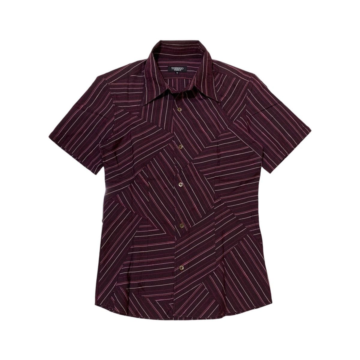 If Six Was Nine × Japanese Brand × Tornado Mart Tornado Mart Patchwork Striped Shirt Size US M / EU 48-50 / 2 - 1 Thumbnail