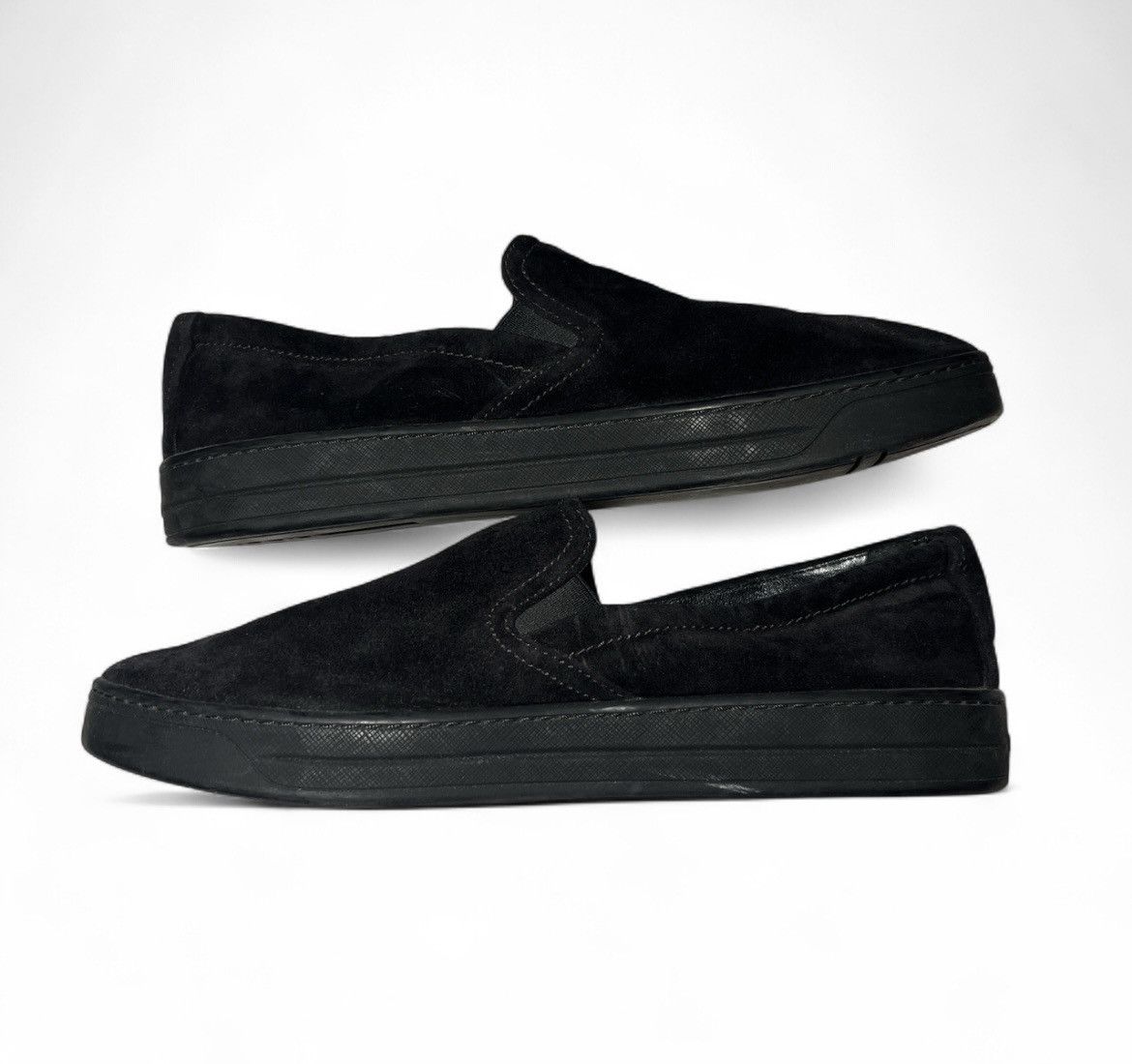 Prada Women Prada sports suede black flat bottom slip on shoes Size US 8 / IT 38 - 4 Thumbnail