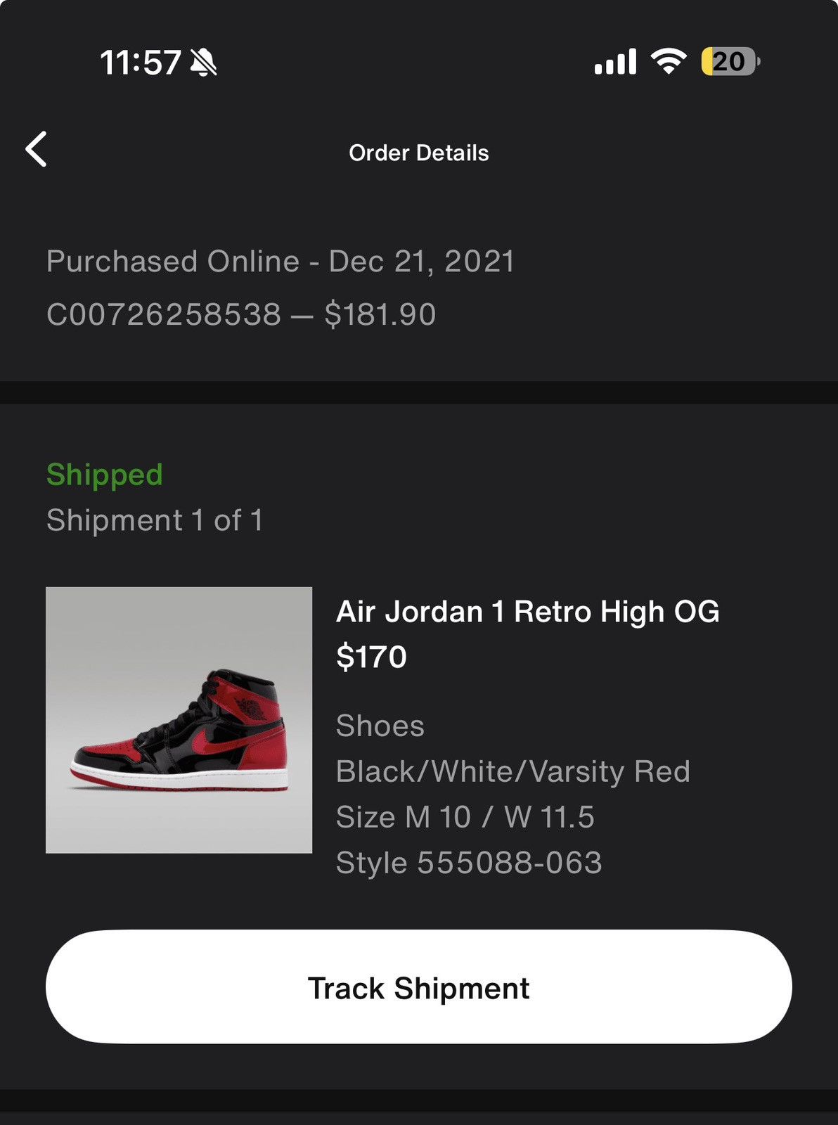 Jordan Brand Patent Bred Jordan 1s Size US 10 / EU 43 - 6 Thumbnail