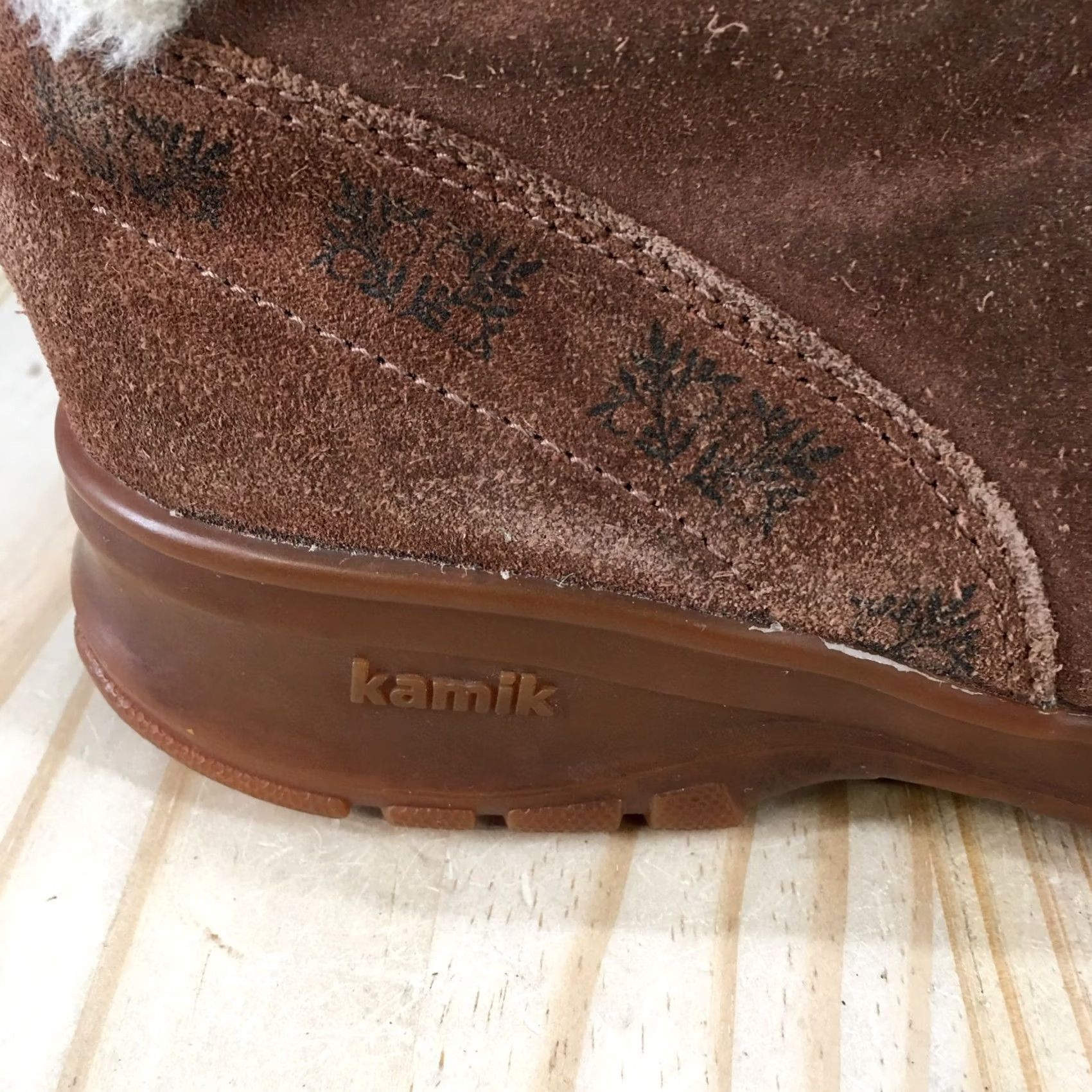 Vintage Kamik Jenna Boots Womens 7 Waterproof Shearling Brown Pull On Comfort Ankle Top Boots Size M / US 6-8 / IT 42-44 - 4 Thumbnail