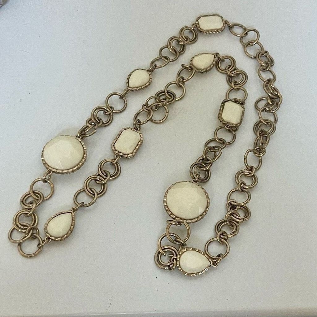 J.Crew J. Crew Cream Medallion Wide Link Gold Toned Necklace Womens Size ONE SIZE - 5 Thumbnail