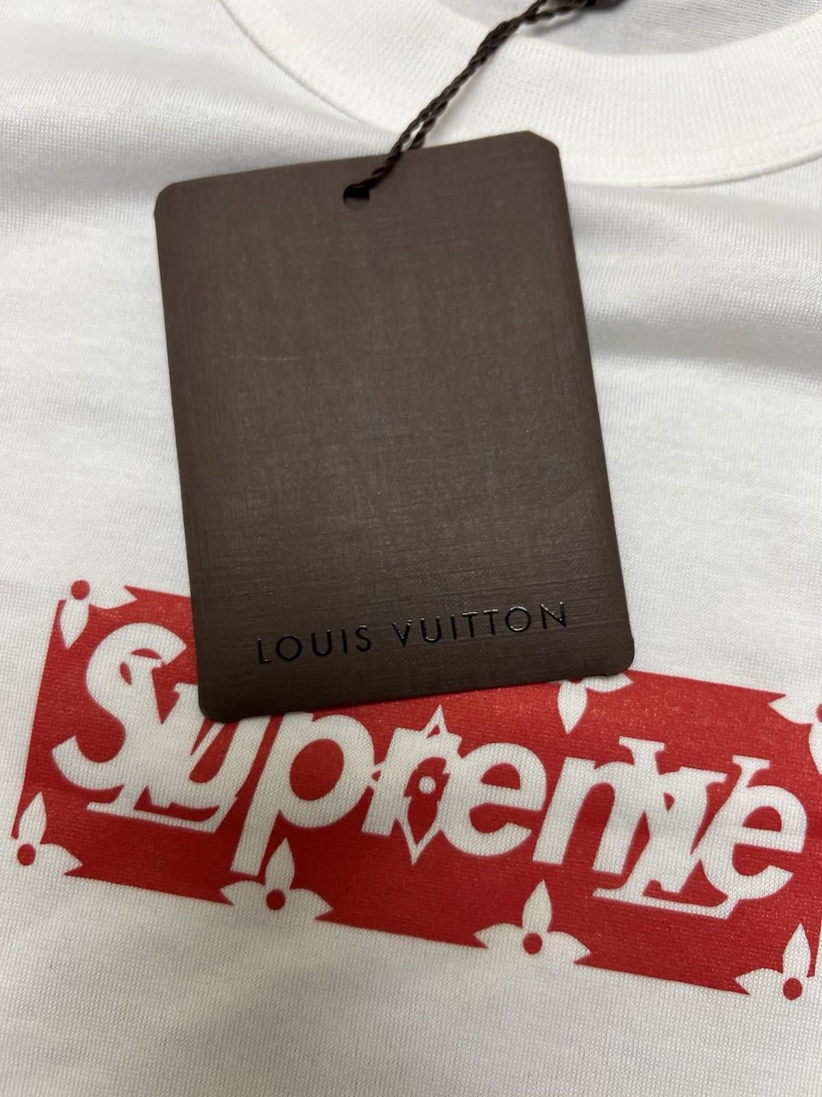 Louis Vuitton SUPREME X LOUIS VUITTON BOX LOGO TEE WHITE RED MONOGRAM M Size US M / EU 48-50 / 2 - 8 Thumbnail