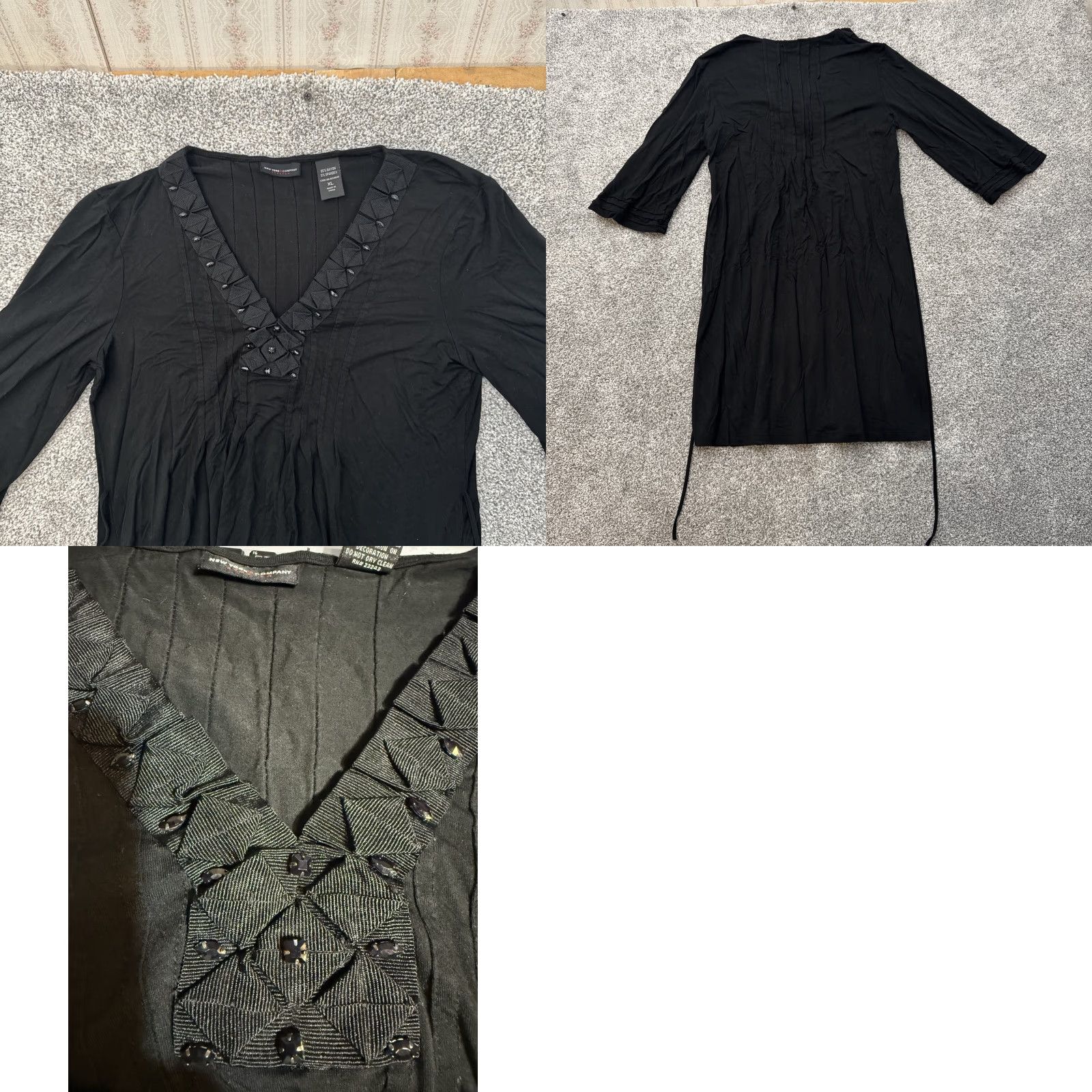 Vintage VINTAGE New York & Company Dress XL Beaded Witchy Y2K Mini Romantic Office to Evening Womens Size XL / US 12-14 / IT 48-50 - 8 Thumbnail