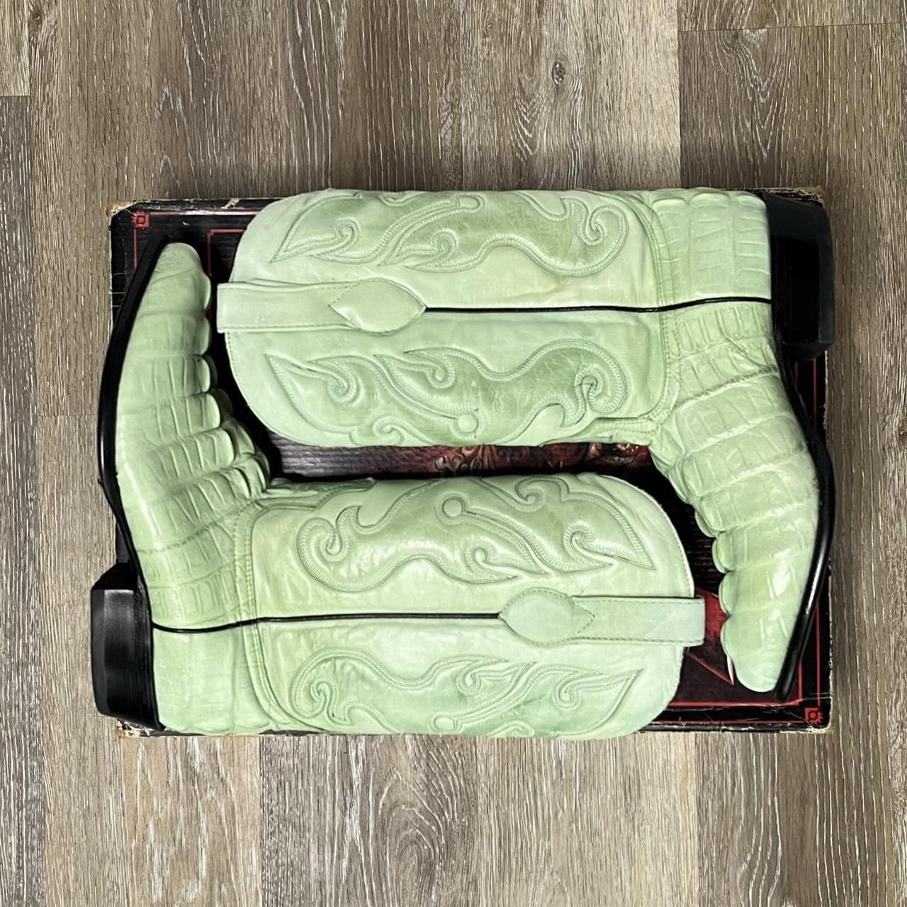 Los Altos Boots 90s los altos green croc cowboy boots Size US 8 / EU 41 - 2 Thumbnail