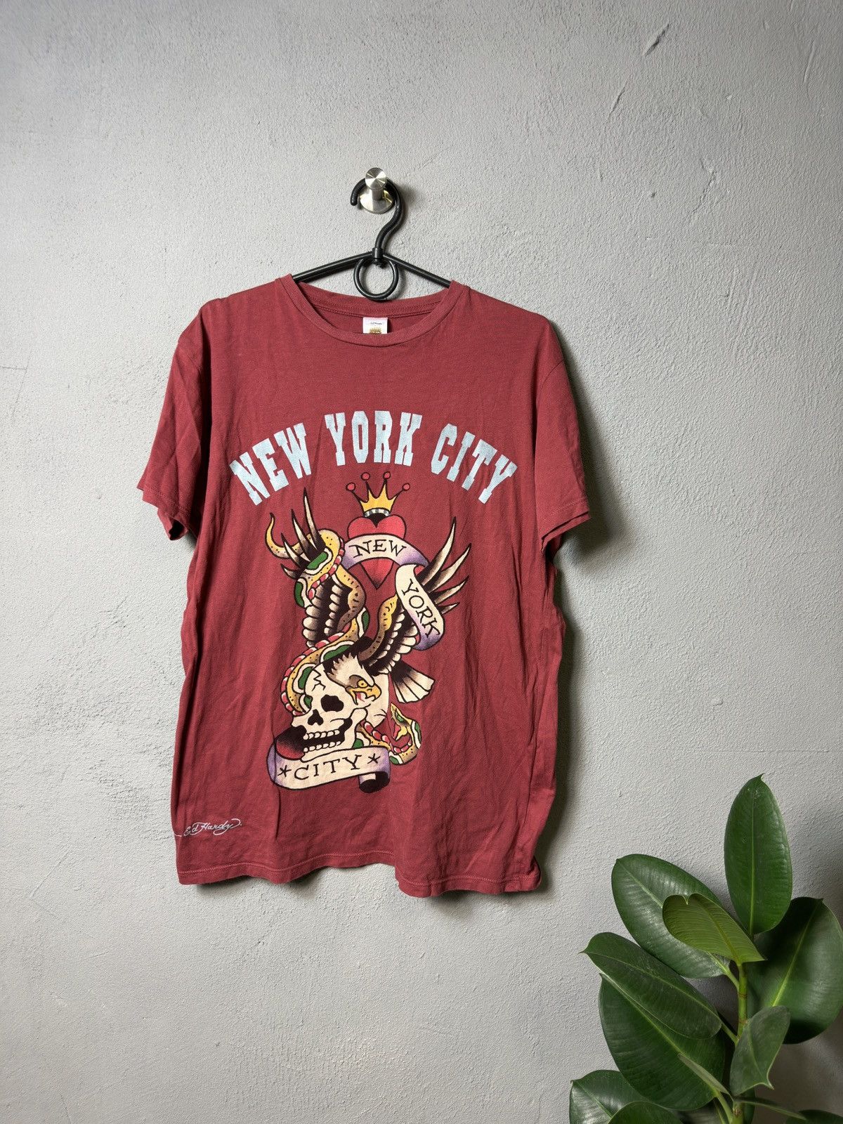 Christian Audigier × Ed Hardy × Vintage ED HARDY ROCK PUNK DOUBLE SIDES PRINTED ADULT T-SHIRT Size US M / EU 48-50 / 2 - 1 Thumbnail