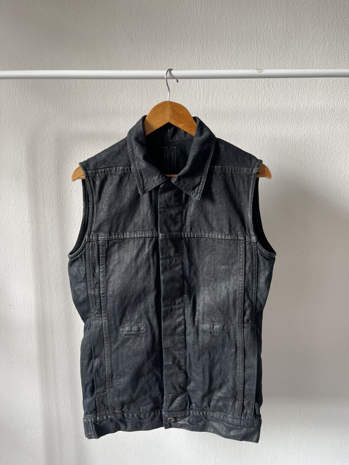 Rick Owens Rick Owens Wax Sleeveless Denim Jacket 96 Size US M / EU 48-50 / 2 - 2 Thumbnail