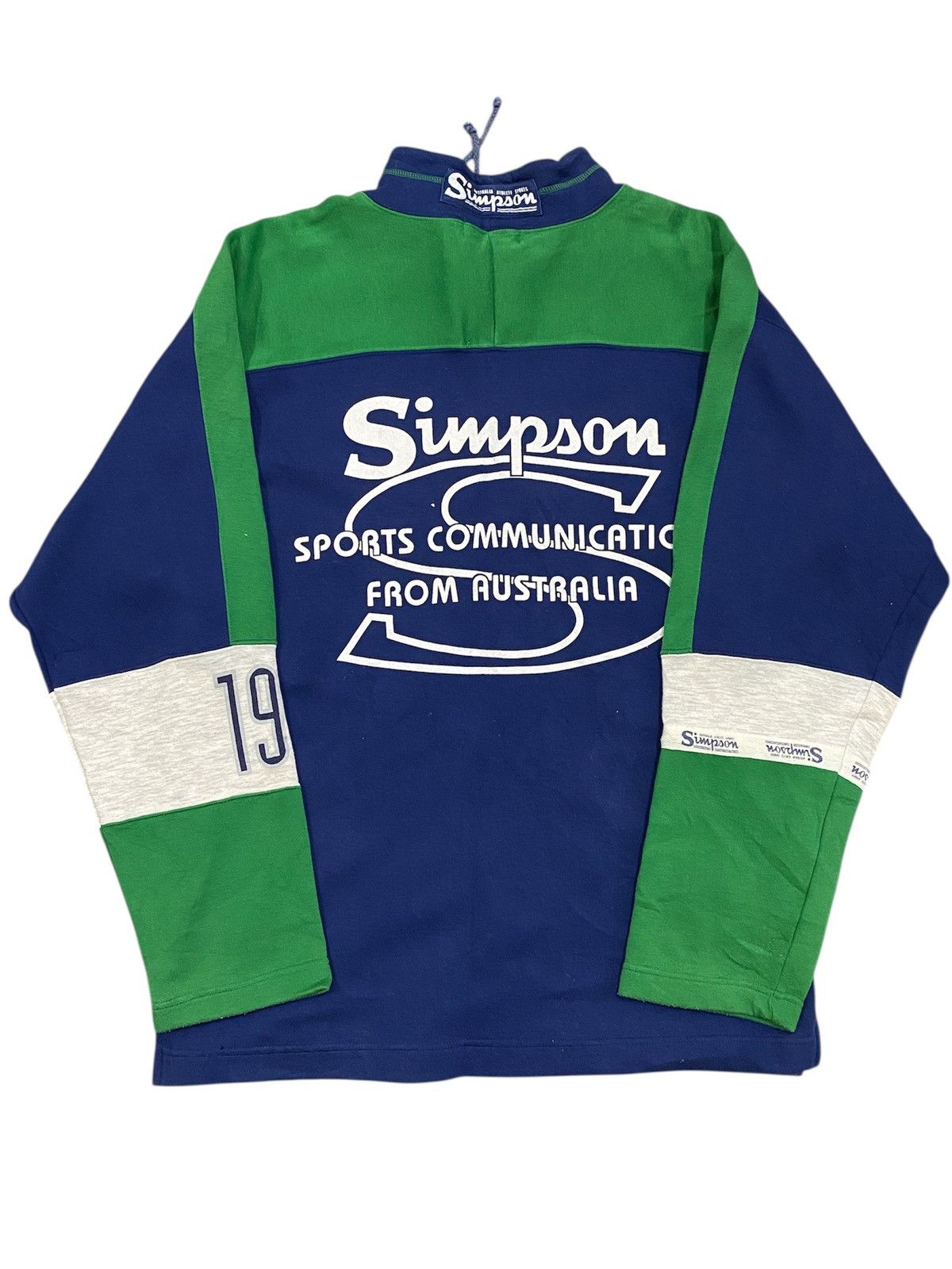 Vintage Rare Simpson Sports Australia Vtg 90s Mock Neck Size US M / EU 48-50 / 2 - 2 Thumbnail