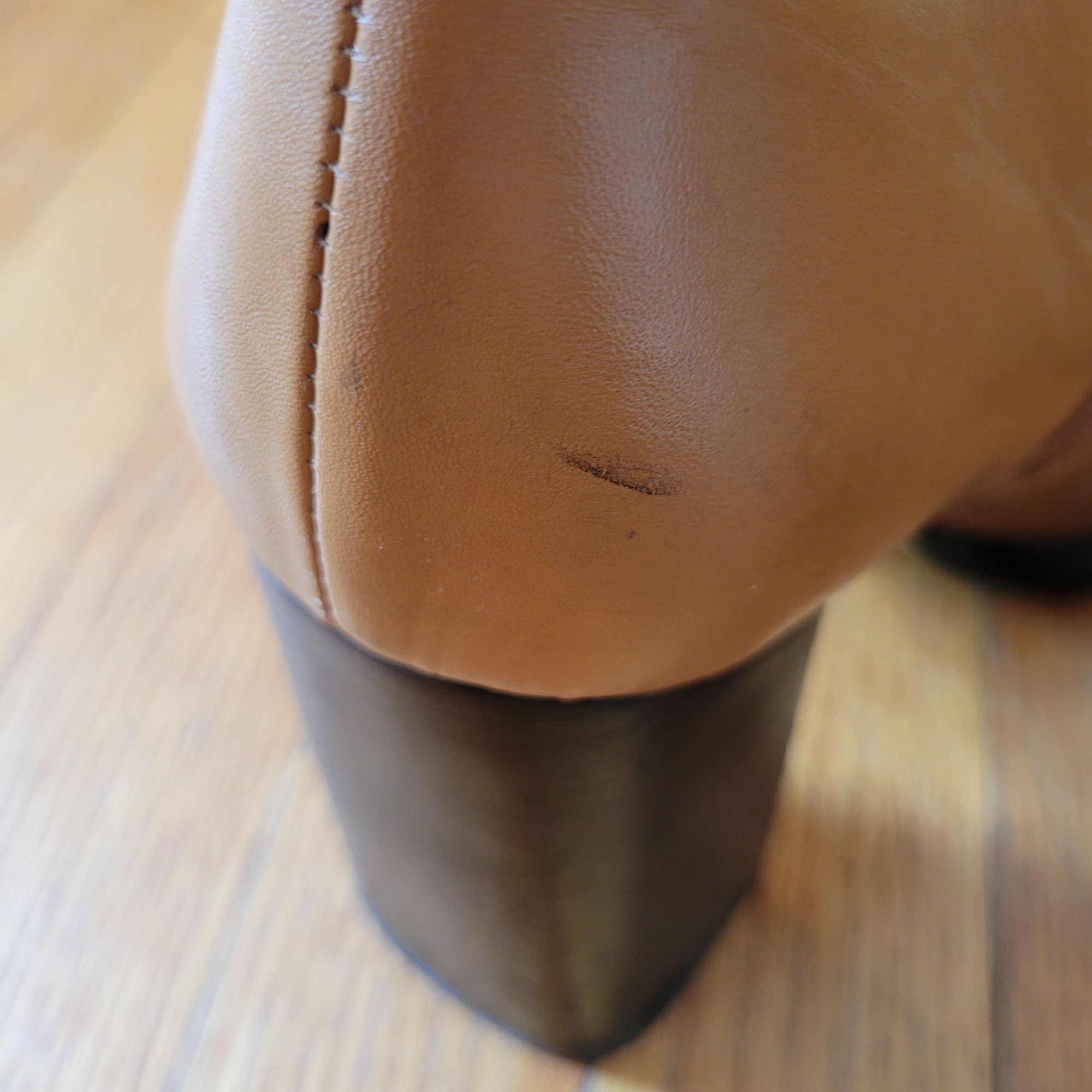 Vintage Bruno Valenti DARCY Block Heel Leather Boots 10 Camel Tan Vi Size US 10 / IT 40 - 8 Thumbnail
