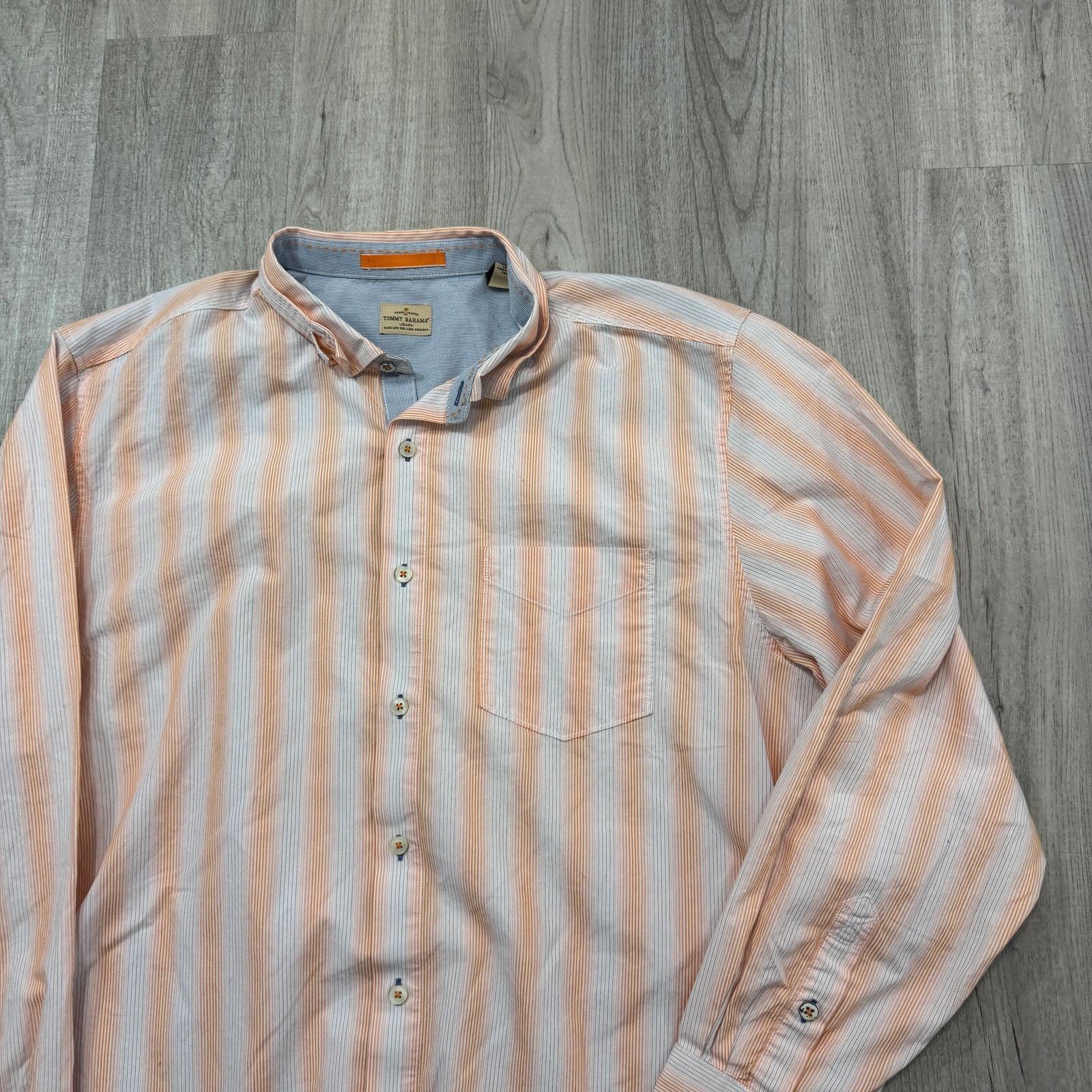 Tommy Bahama Tommy Bahama Button Shirt Men's Extra Large XL Orange Blue Size US XL / EU 56 / 4 - 2 Thumbnail