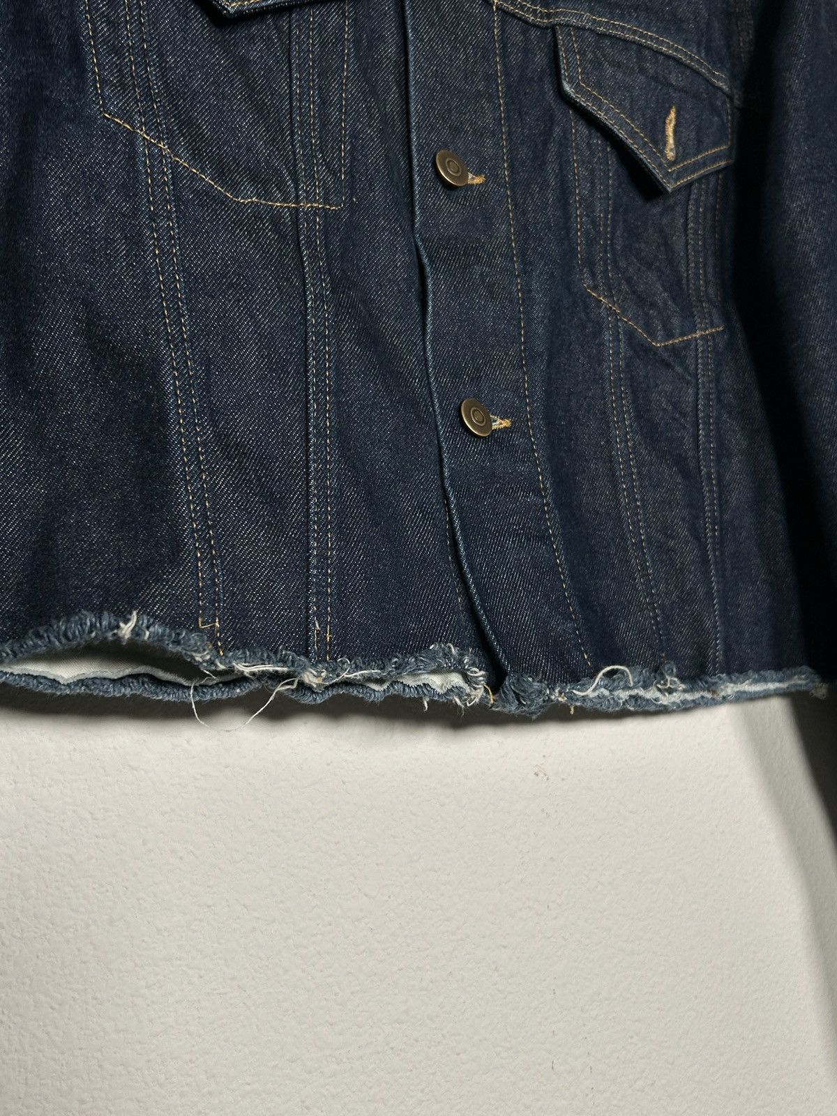 Maison Margiela FW23 Distressed Cut Off Denim Jacket Size US M / EU 48-50 / 2 - 3 Thumbnail