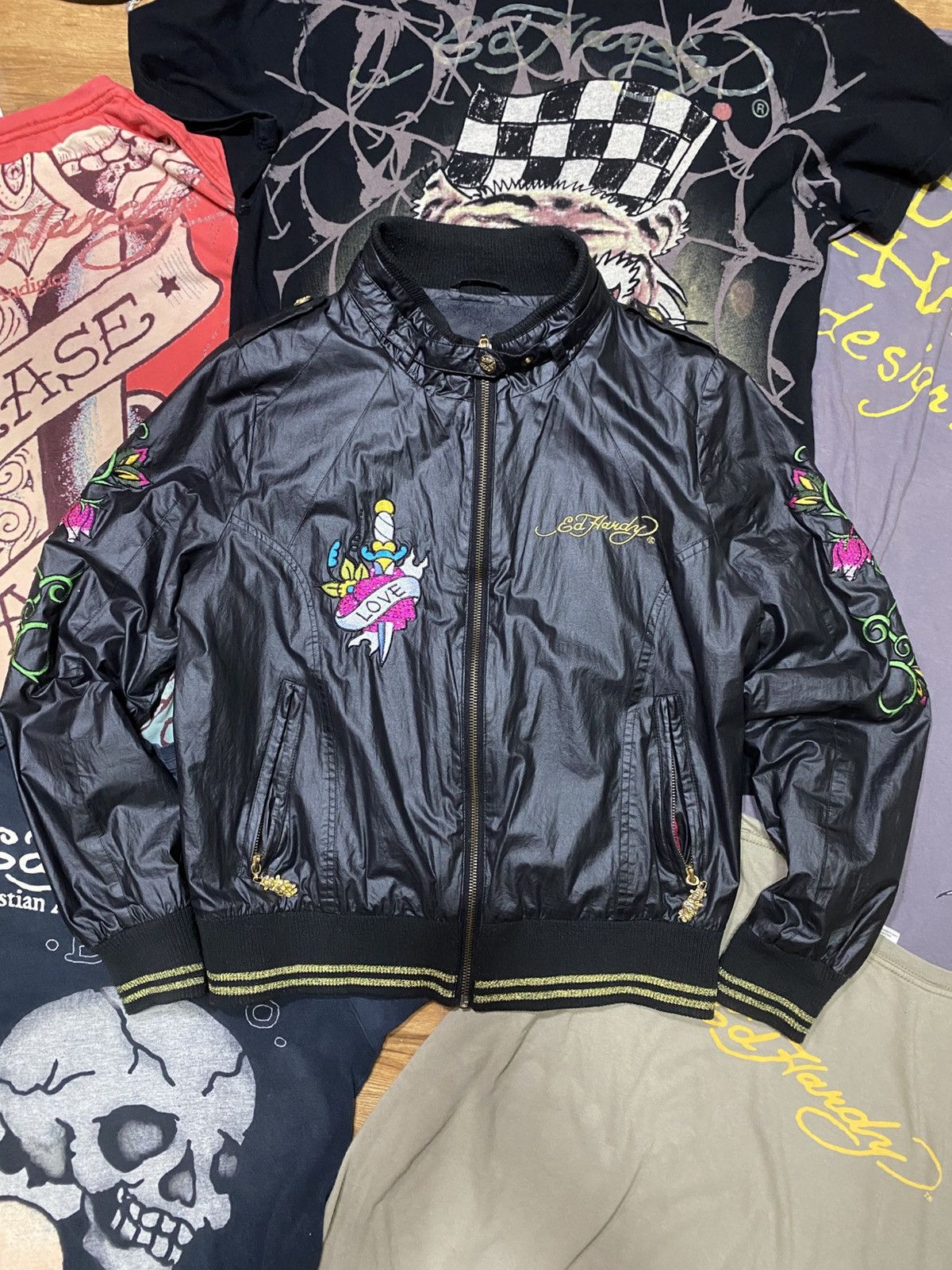 Christian Audigier × Ed Hardy Ed hardy leather jacket Size M / US 6-8 / IT 42-44 - 1 Thumbnail