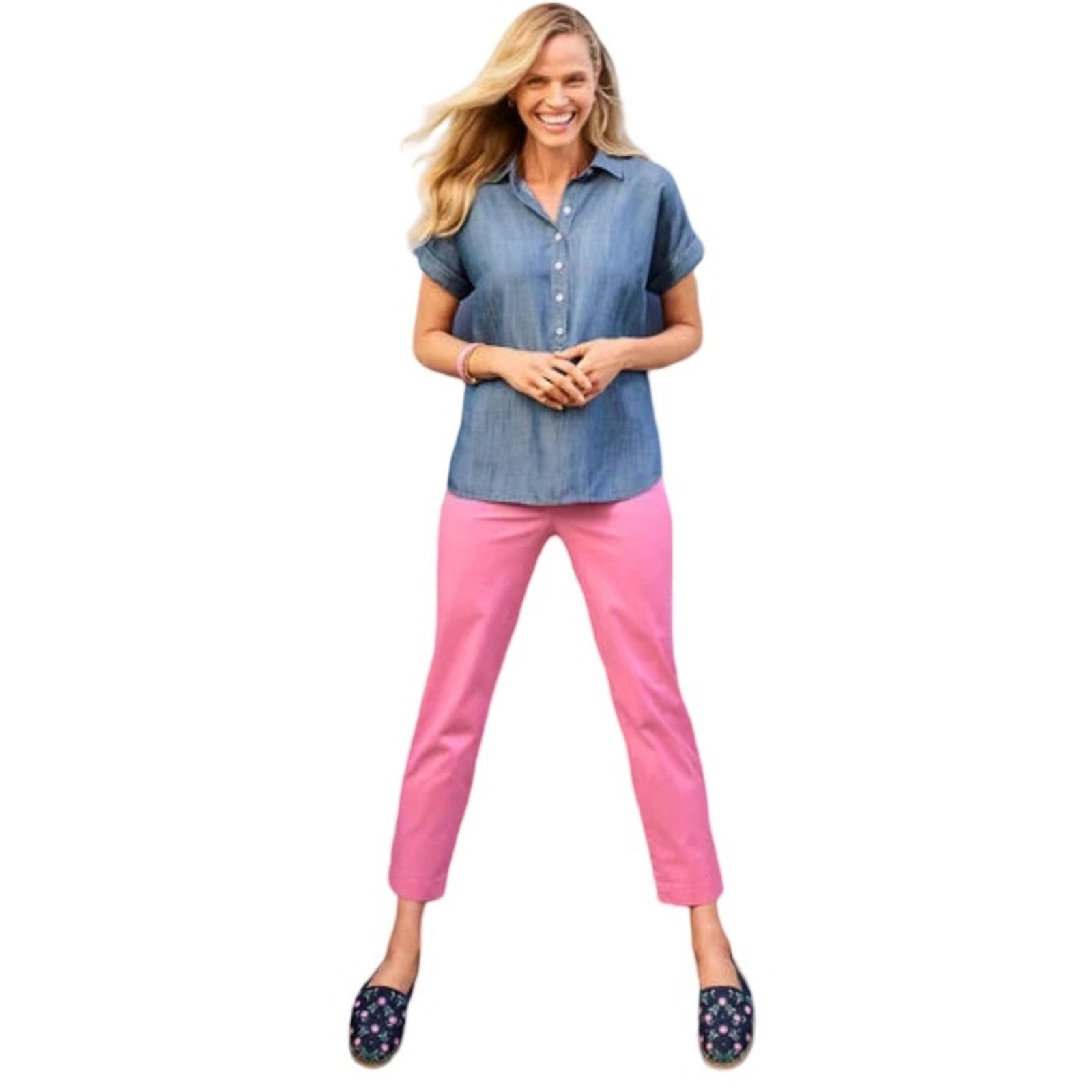 Other Talbots Pink Flat Front Perfect Crop Pant Size 26" / US 2 / IT 38 - 1 Thumbnail