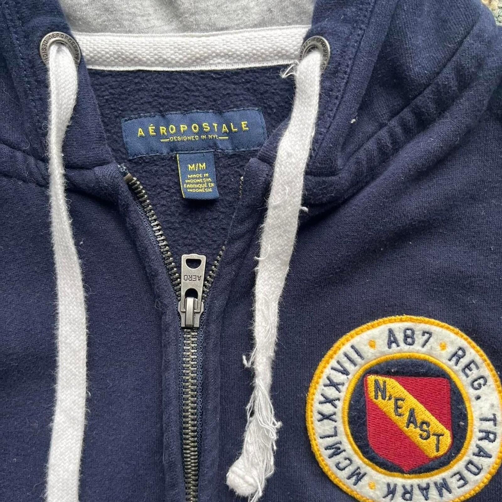 Aeropostale Aeropostale Mens XL Navy Blue Full Zip-Up Hoodie Sweatshirt Size US M / EU 48-50 / 2 - 3 Thumbnail