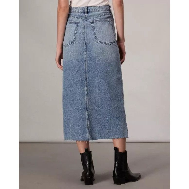 Rag & Bone Rag Bone 31 CLARA High Waist Distressed Denim Maxi Skirt Fra Size 31" - 13 Thumbnail