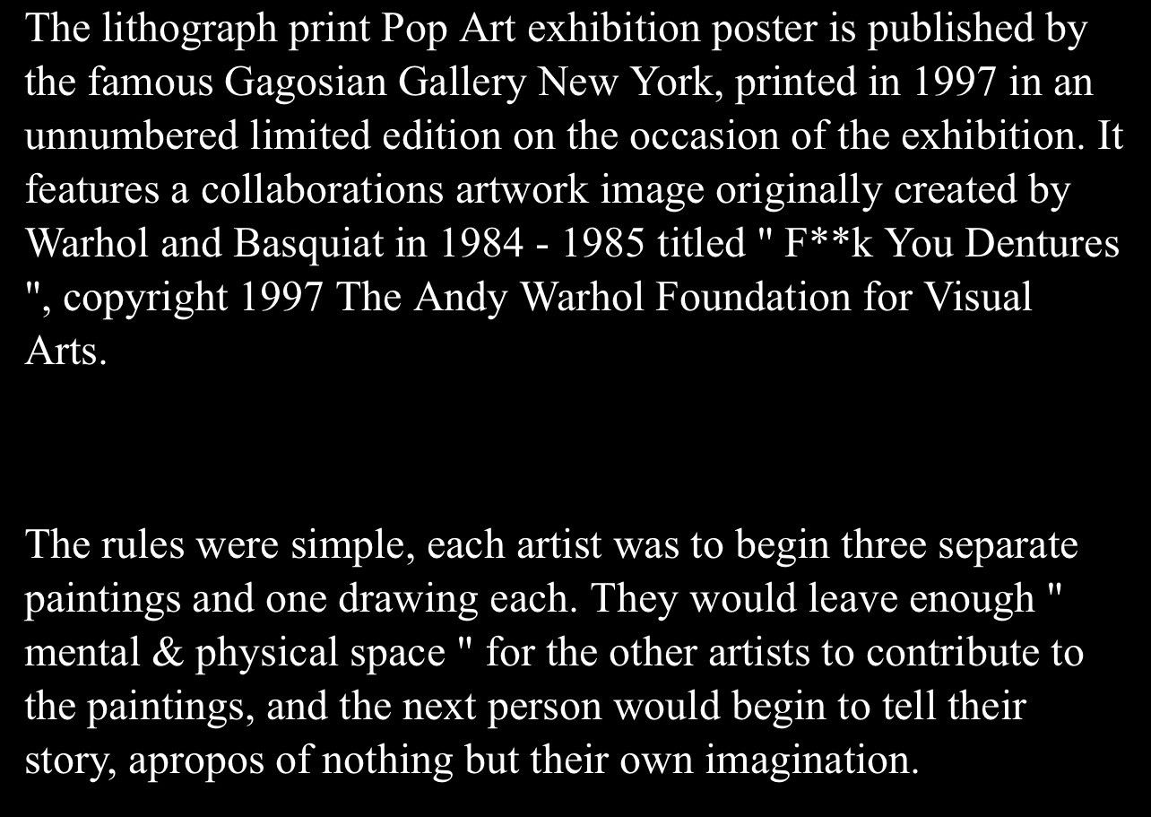 Jean-Michel Basquiat JEAN MICHEL BASQUIAT X WARHOL POP AET EXHIBITION PRINT Size ONE SIZE - 5 Thumbnail