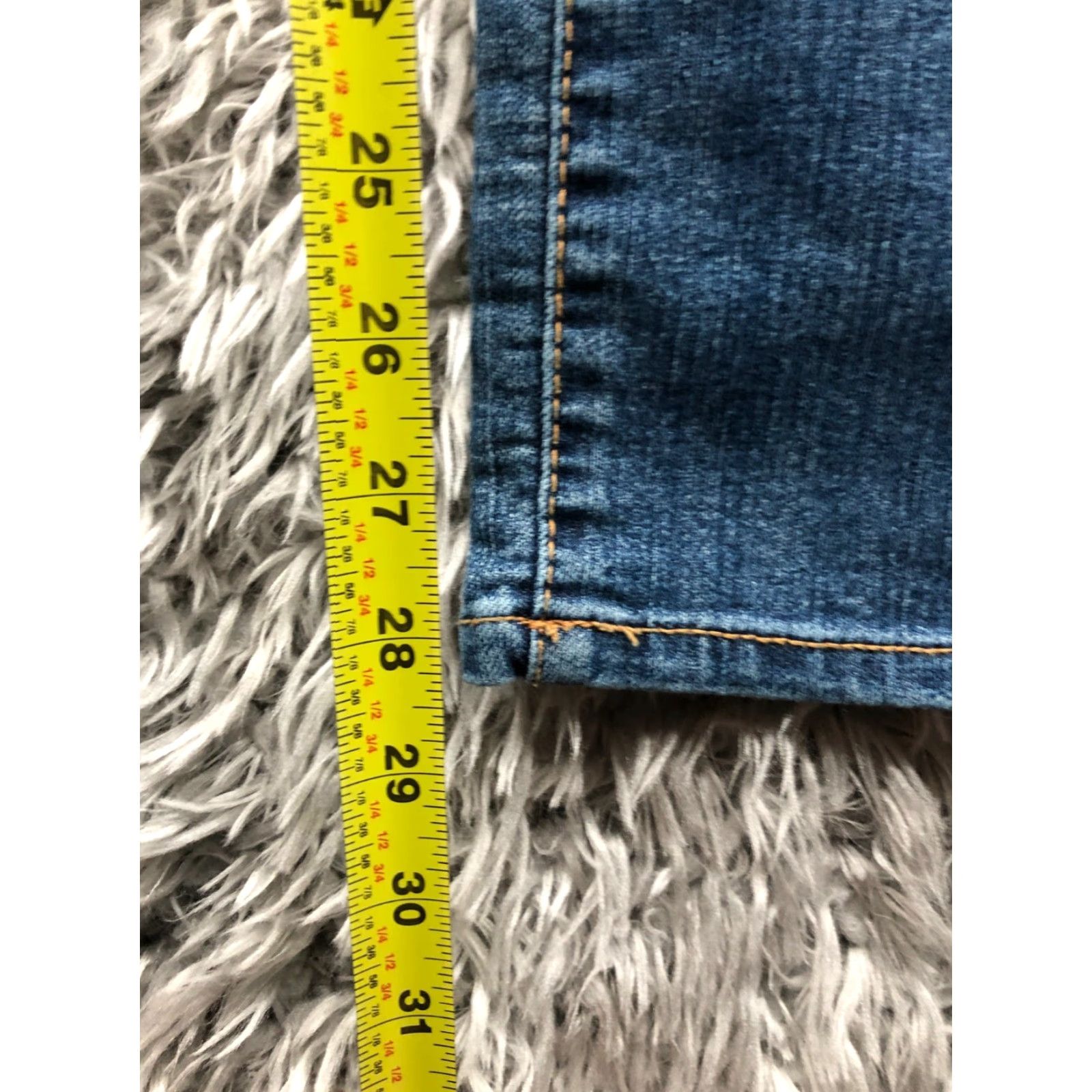 Vintage SO Jeans Skinny Size 5 Juniors Medium Wash Blue Low Rise Rhinestone Jeans Womens Clothing Size 27" / US 4 / IT 40 - 3 Thumbnail