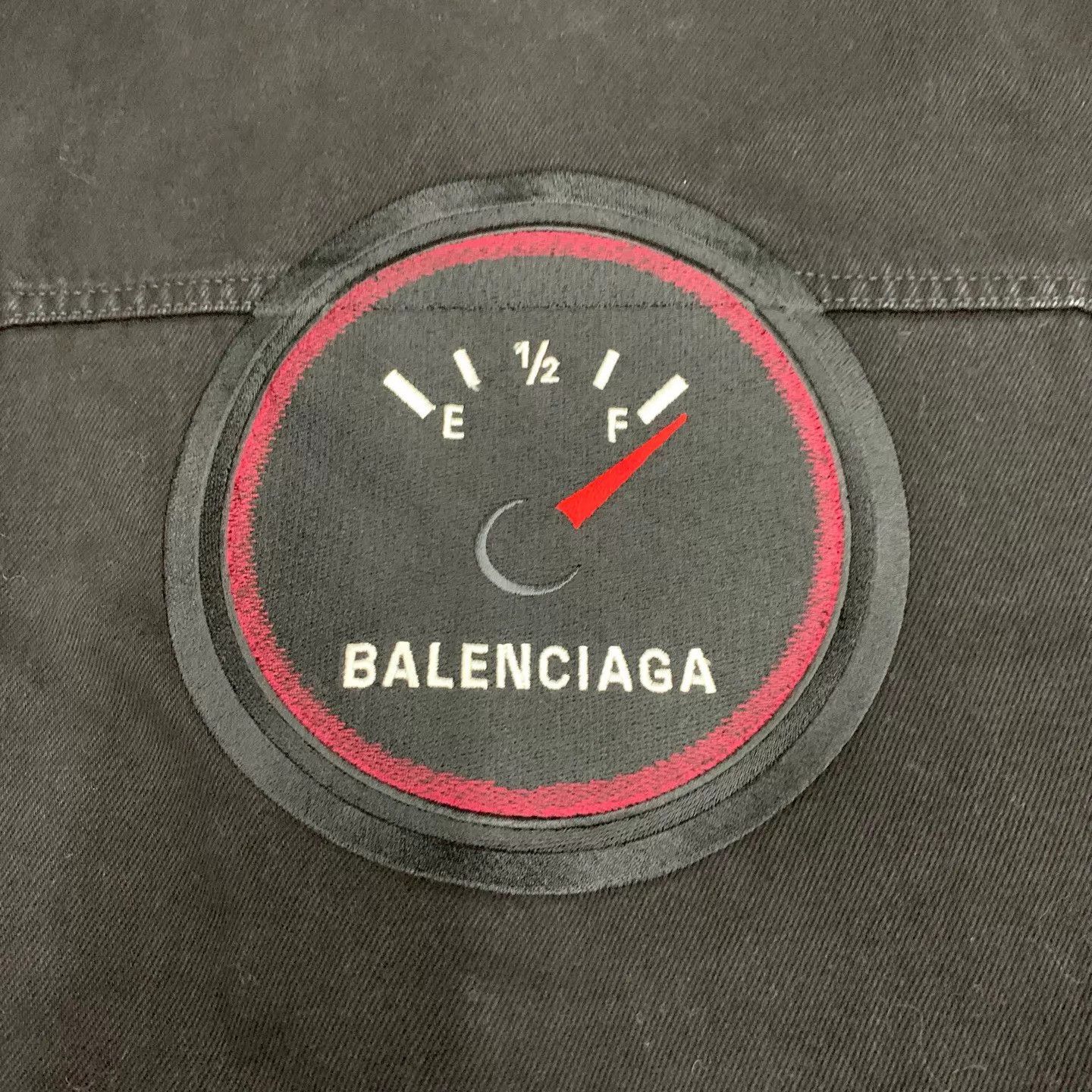 Balenciaga Balenciaga Black Embroidered Logo Denim Jkt 48 New w/ Tags Size 48R - 8 Thumbnail