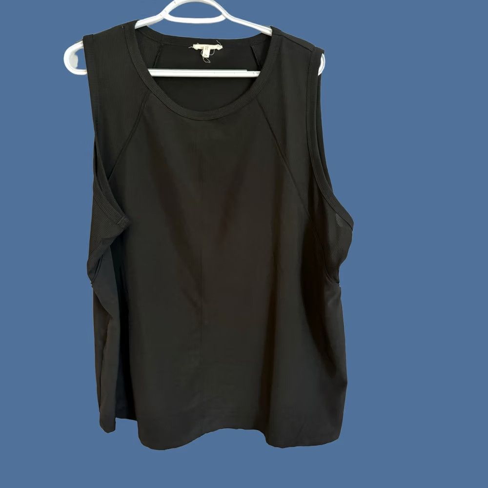 Vintage Maurices Womens Black 2X Athletic Style Tank Stretchy Gym Workout Sleeveless Top Size XXL / US 16-18 / IT 52-54 - 1 Thumbnail