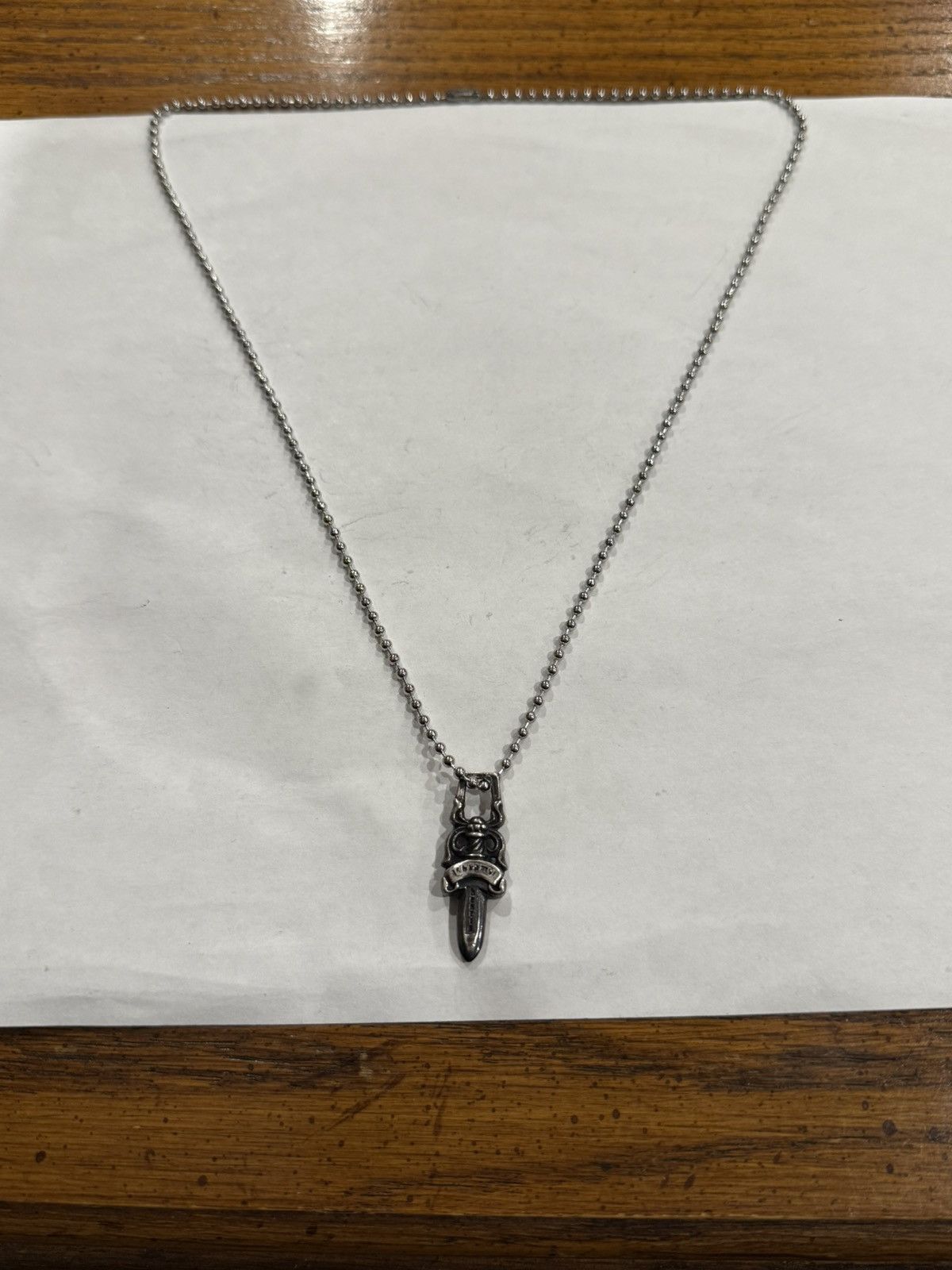 Chrome Hearts Chrome Hearts Dagger Pendant Silver Ball Chain Necklace 925 Size ONE SIZE - 6 Thumbnail