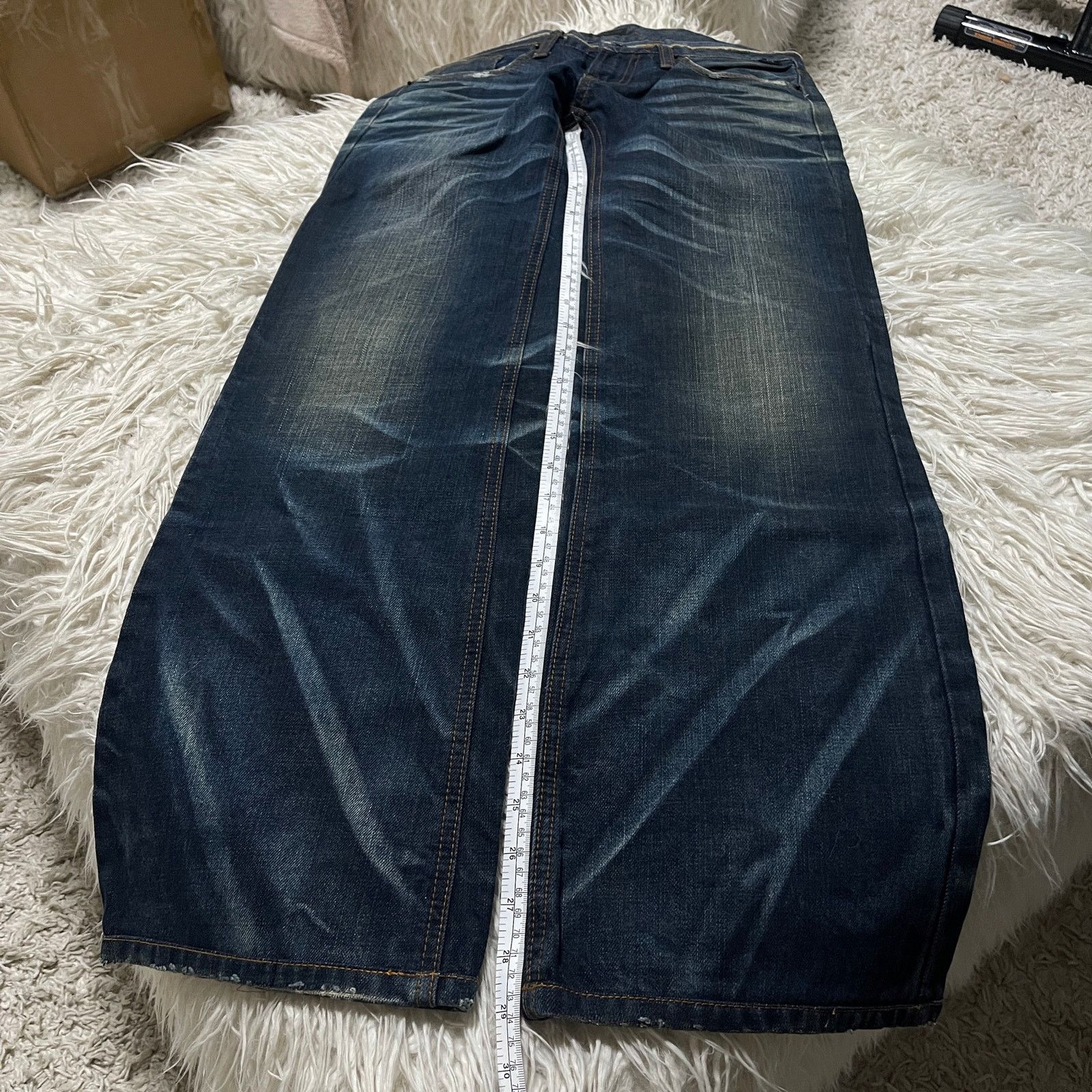 14th Addiction Vintage Japanese Brand Faded Wash Low-rise Denim Jeans Blue Size 29" - 12 Thumbnail