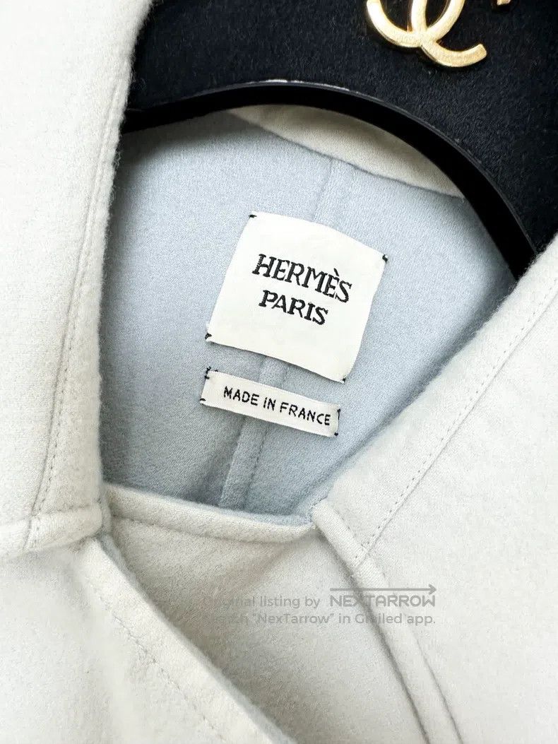 Hermes Hermes Teal Long Sleeve Flared Cashmere Coat Size XS / US 0-2 / IT 36-38 - 4 Thumbnail