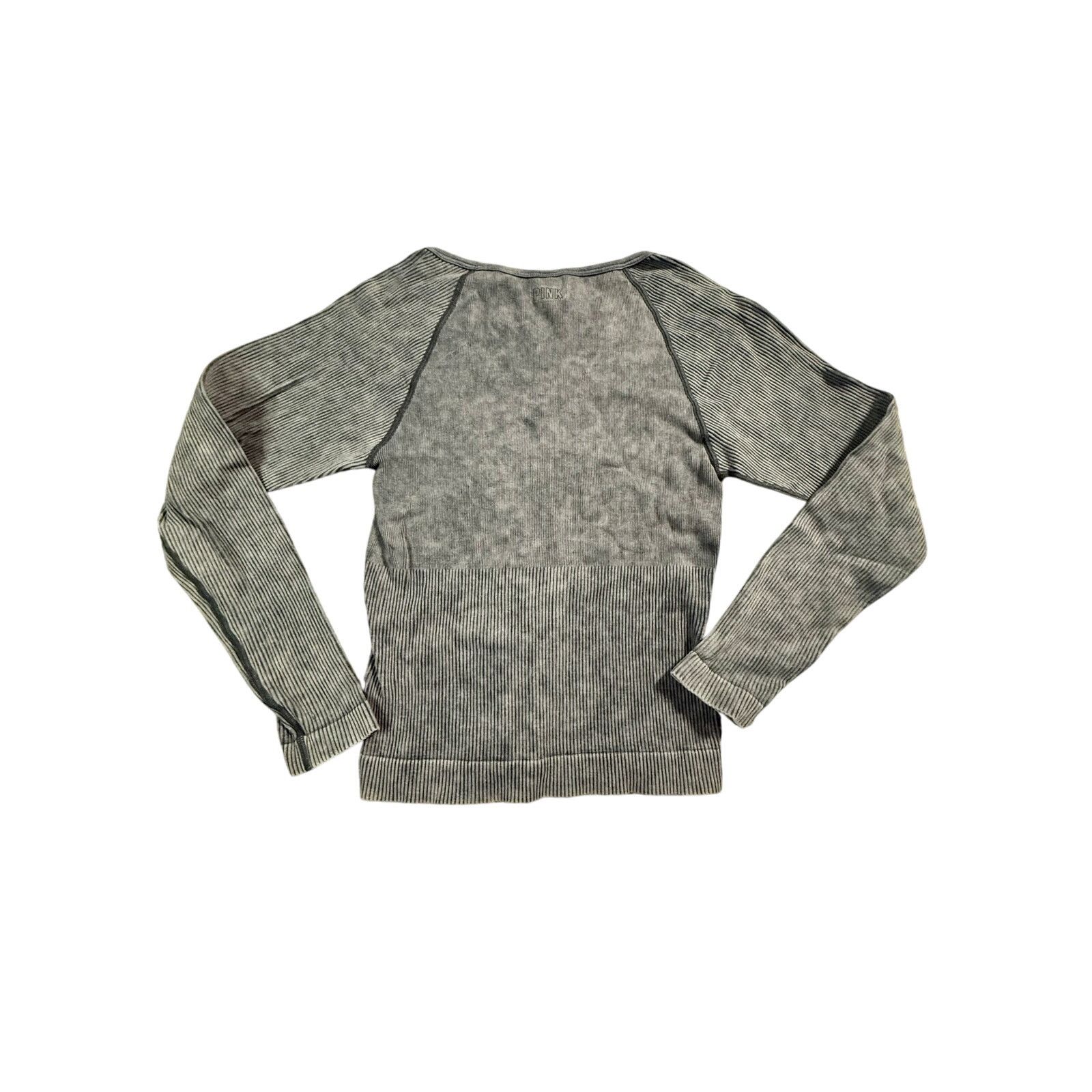 Victoria's Secret Victoria's Secret PINK Stone Acid Wash Gray Long Sleeve Top Size L / US 10 / IT 46 - 2 Thumbnail
