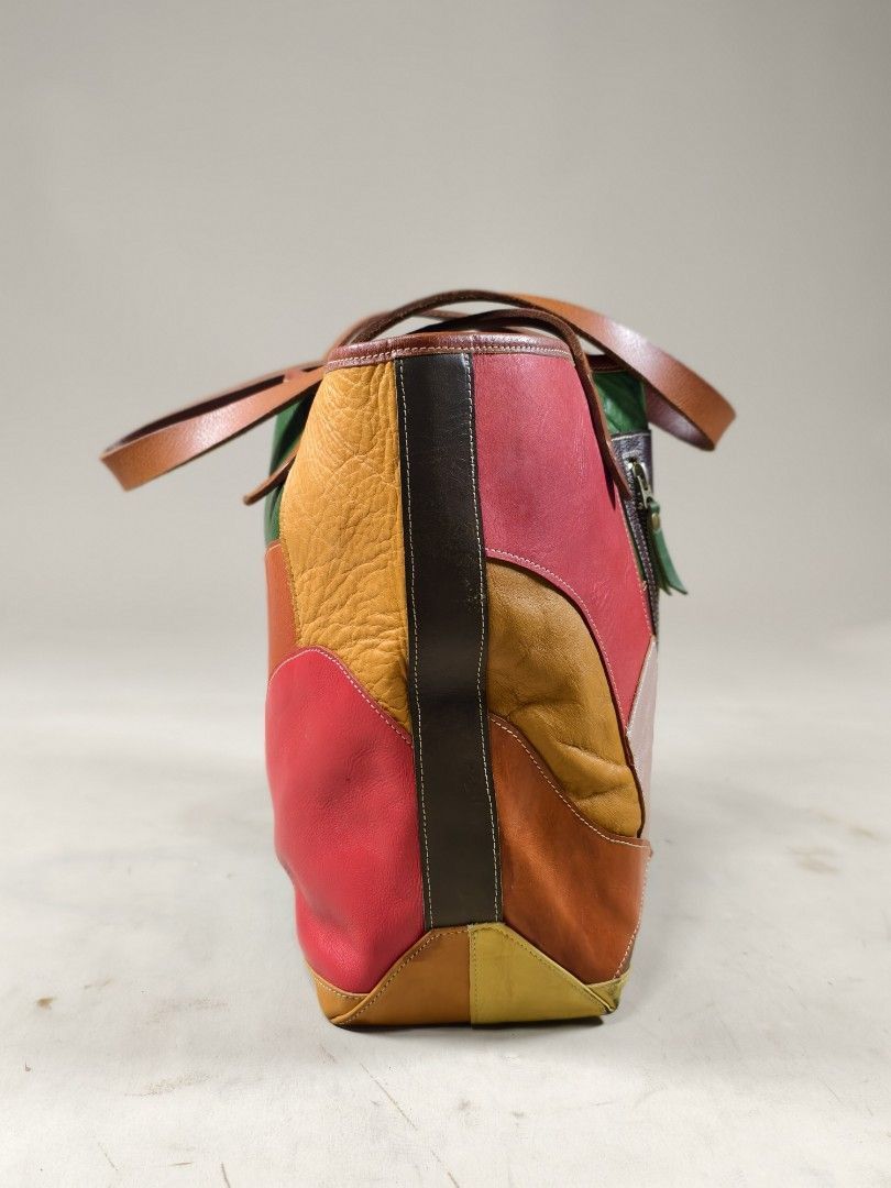 RRL Ralph Lauren Double RL Patchwork All-Leather Multi Color Tote Bag Size ONE SIZE - 5 Thumbnail