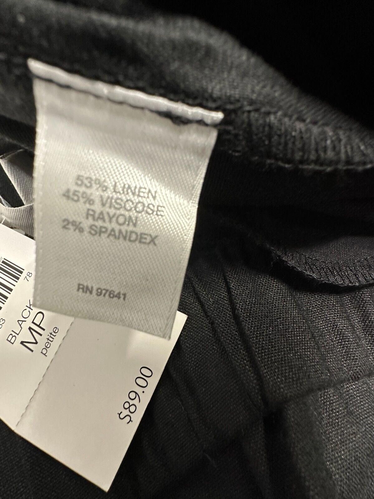 Designer J. Jill Linen stretch Black elastic waist pant Women size Mp Size 32" / US 10 / IT 46 - 6 Thumbnail
