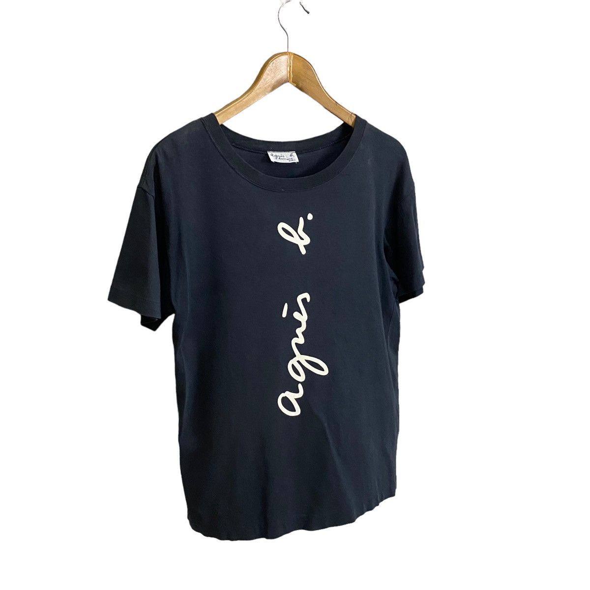 Vintage × agnes b. Vintage 80s Agnes B speellout black tee Size US M / EU 48-50 / 2 - 2 Thumbnail