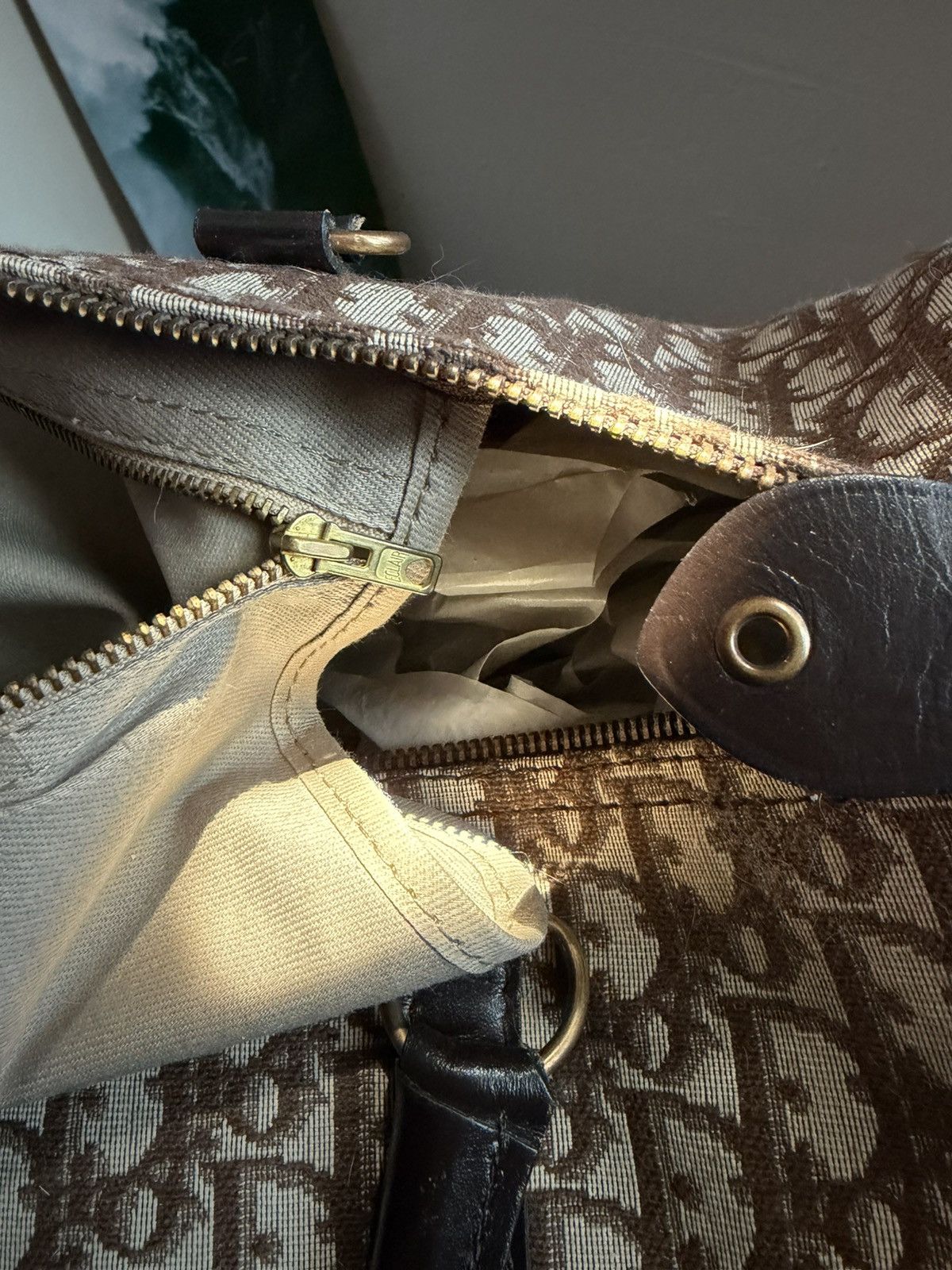 Dior Vintage Dior Monogram Boston Duffle Bag Brown NWOT Size ONE SIZE - 9 Thumbnail