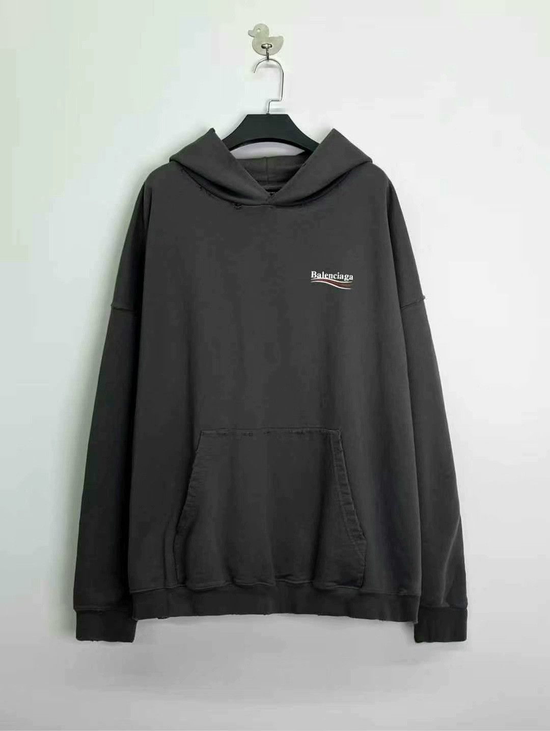 Balenciaga balenciaga graphic hoodie in graphite gray Size US S / EU 44-46 / 1 - 1 Thumbnail