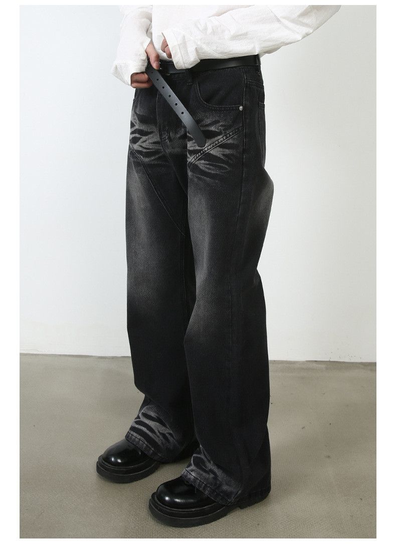 Japanese Brand Retro clessfit patchwork straight-leg black flared jeans Size US 32 / EU 48 - 5 Thumbnail