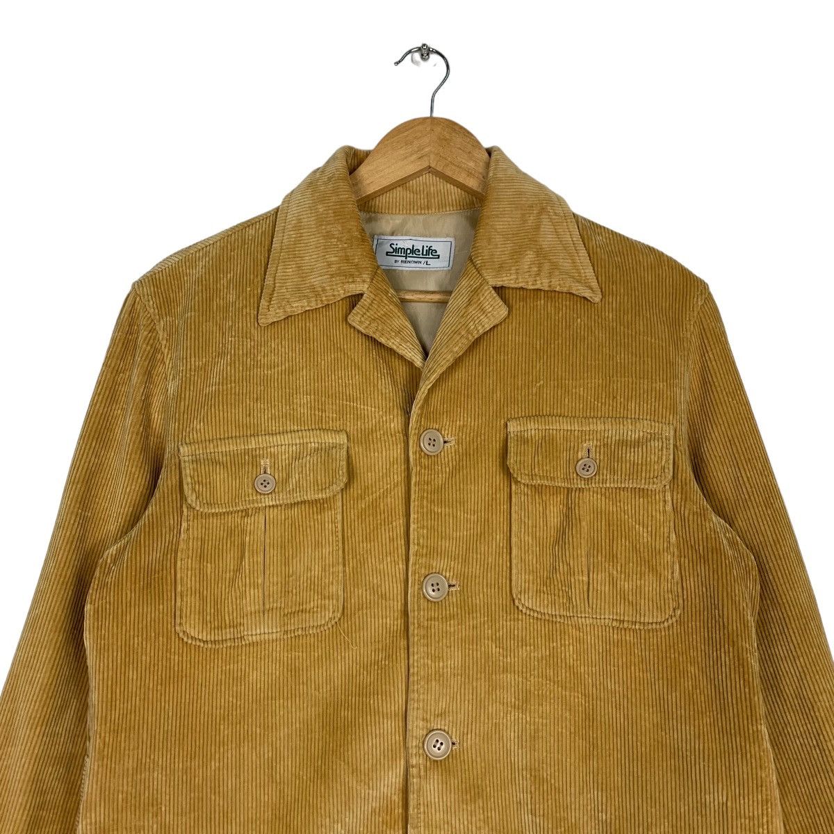 Japanese Brand SIMPLE LIFE Yellow Corduroy Chore Jacket #0991-C44 Size US L / EU 52-54 / 3 - 2 Thumbnail