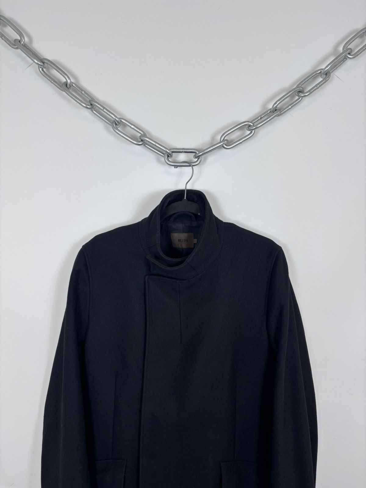Reiss Reiss Men’s Black Wool Blend Stand Collar Coat Size US L / EU 52-54 / 3 - 4 Thumbnail