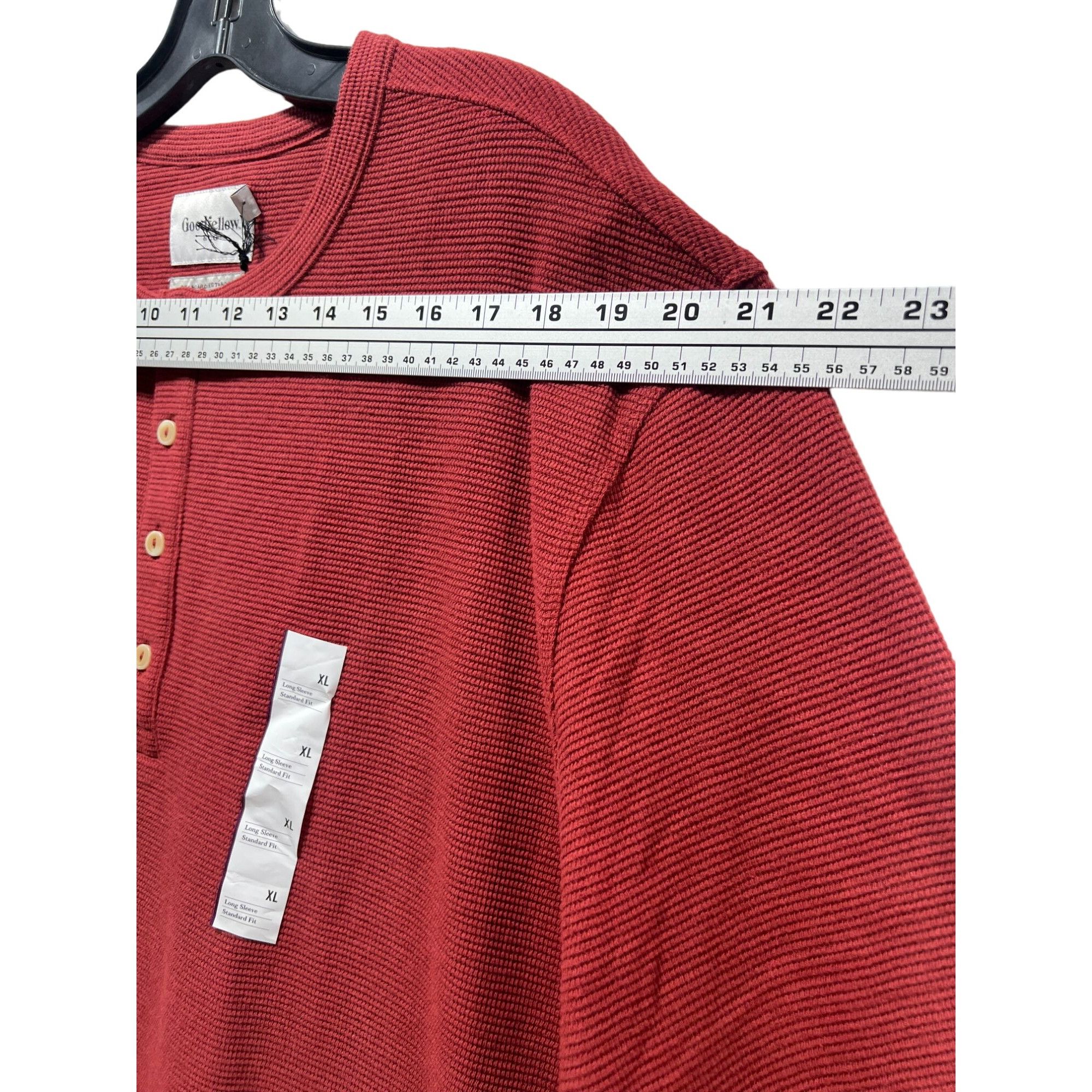 Other Goodfellow & Co - Men's Long Sleeve Henley T-Shirt - Red - E Size US XL / EU 56 / 4 - 4 Thumbnail
