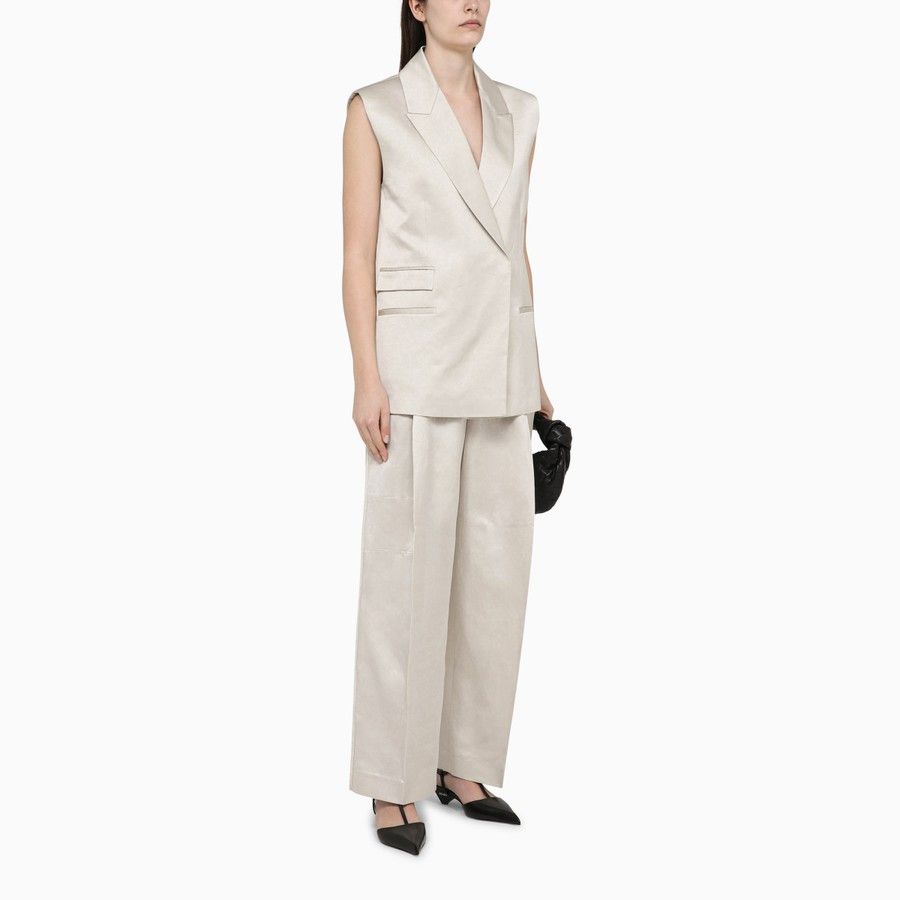 Calvin Klein o1d2blof0824 Single-Breasted Waistcoat in Beige Size XS / US 0-2 / IT 36-38 - 2 Thumbnail