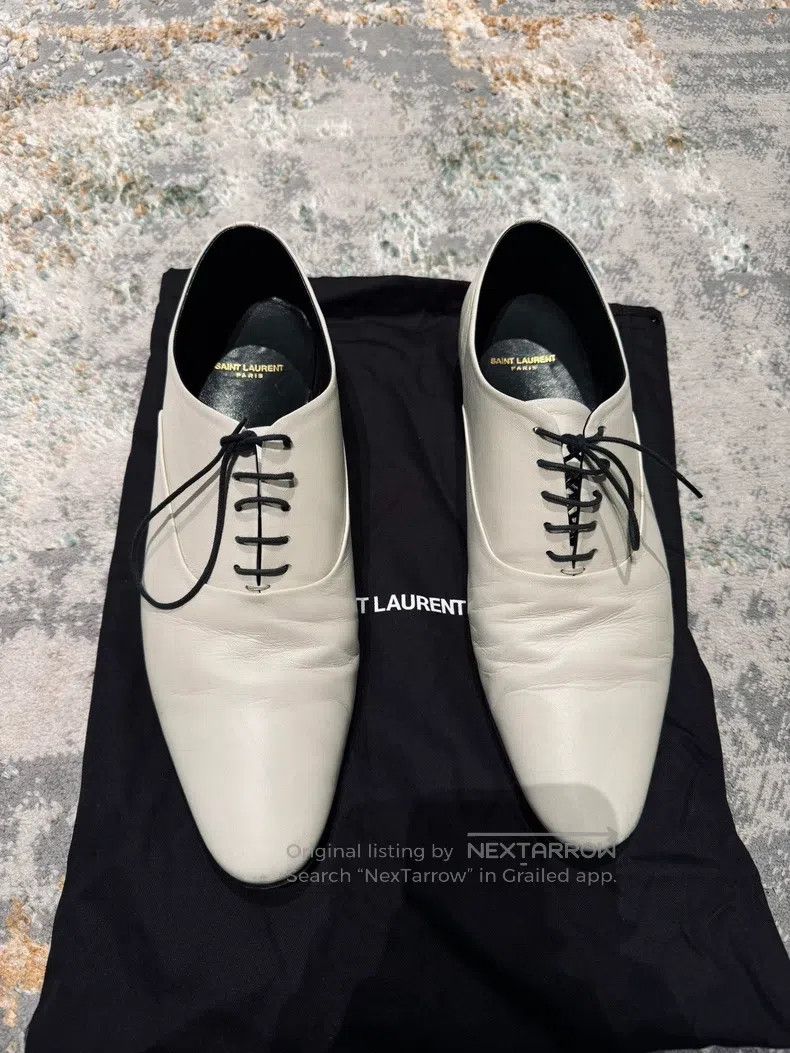 Saint Laurent Paris White Pointed Toe Dress Shoes