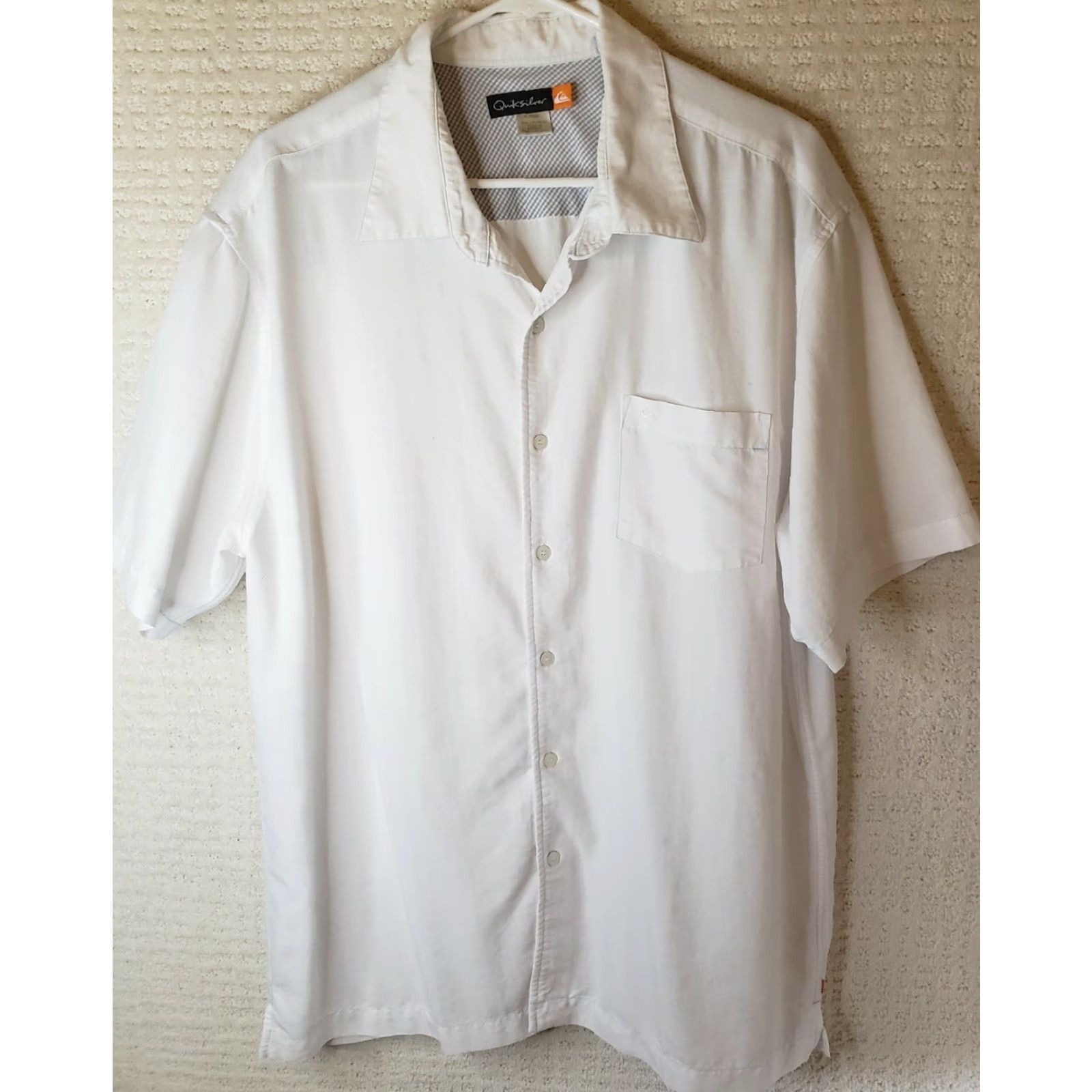 Quiksilver VINTAGE Quicksilver Hawaiian Shirt Men XL White Blue Stripe Button-Up Short Sleeve Stitch Embroidered Collared Size US XL / EU 56 / 4 - 2 Thumbnail