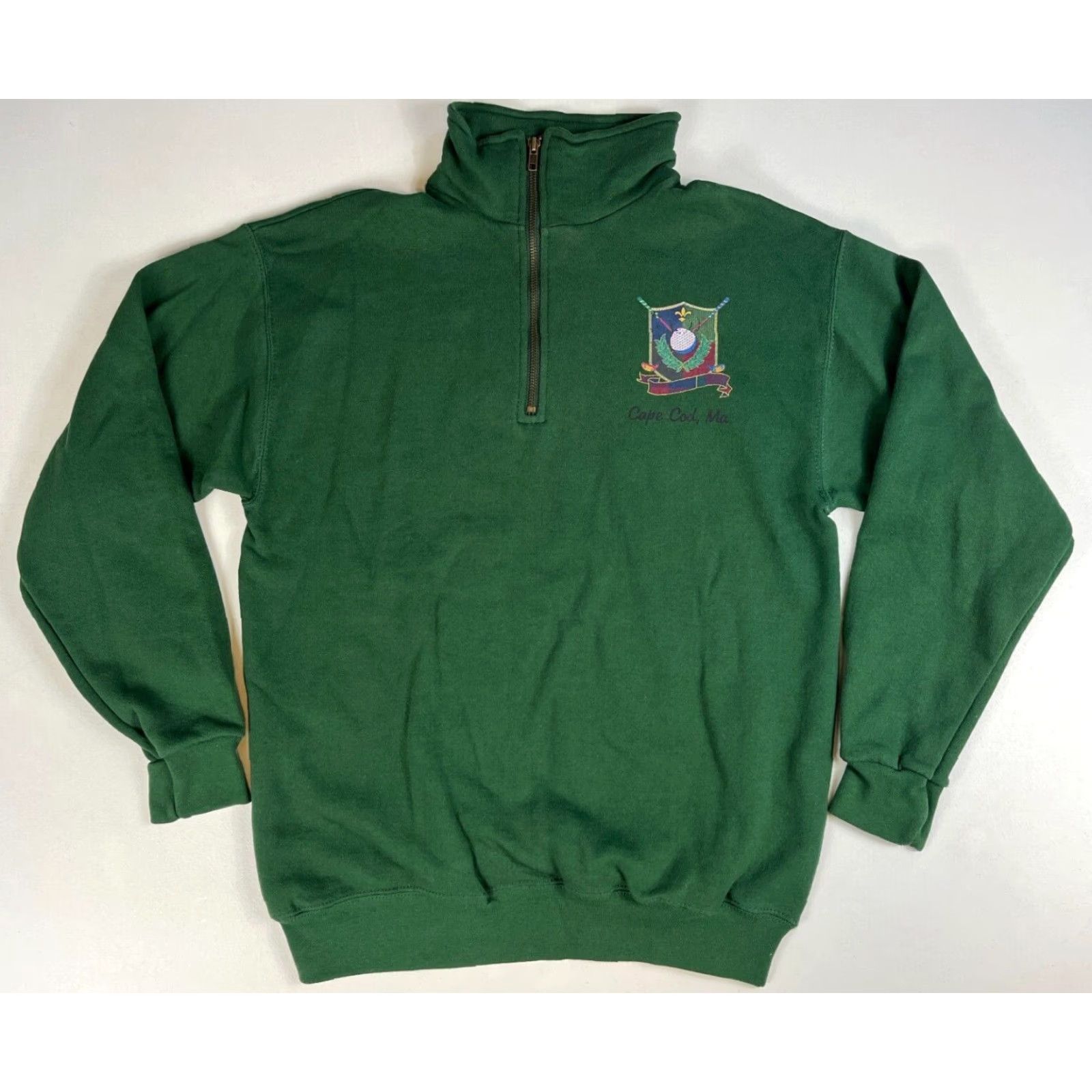 Tultex VINTAGE Tultex Cape Cod, MA Golf Logo 1/4 Zip Pullover Sweatshirt Mens Sz M Green 1/4 Zip Golf Cape Cod Tultex Sweatshirt Mens M Green Size US M / EU 48-50 / 2 - 2 Thumbnail