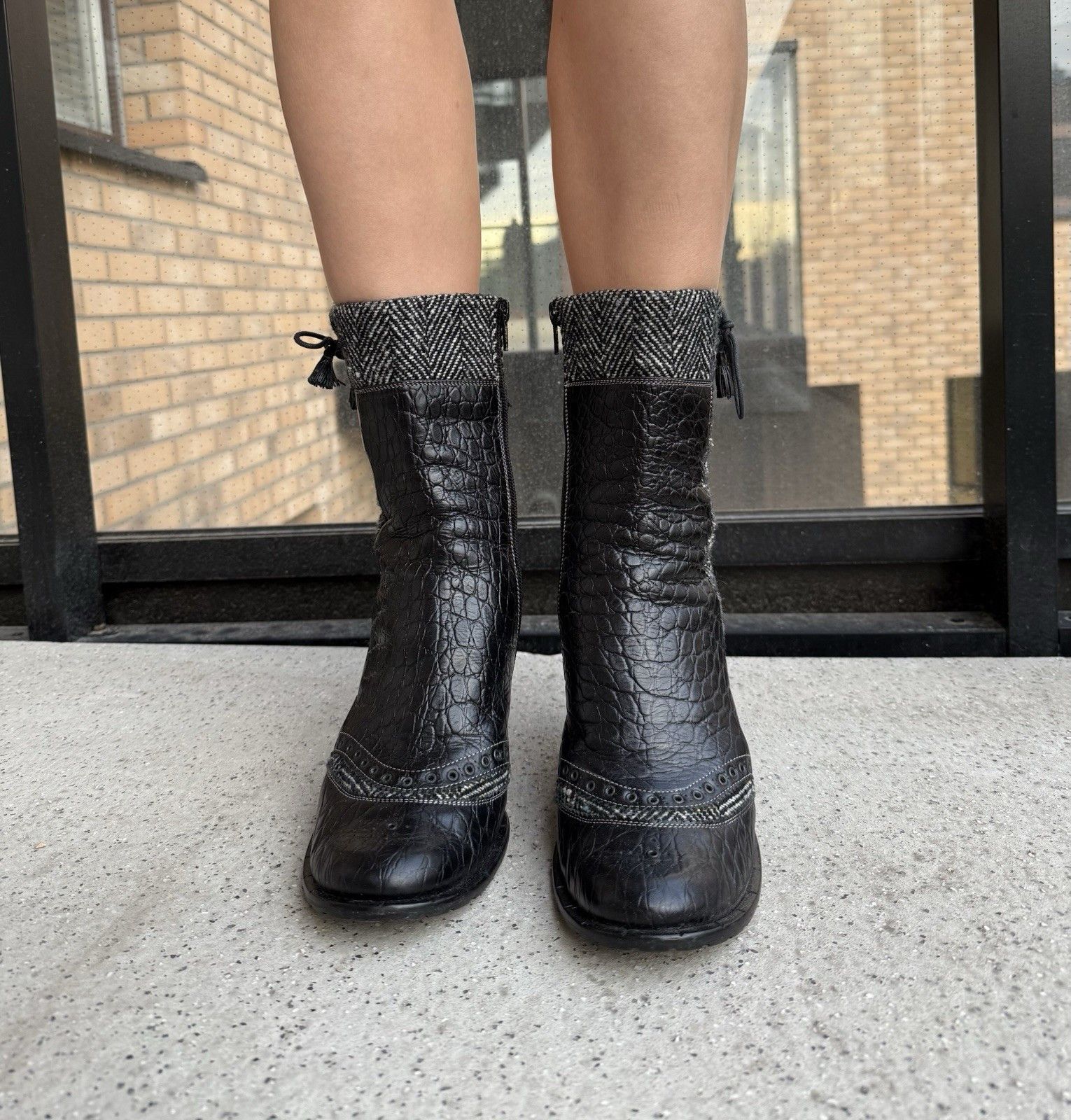 Vintage Goffredo Fantini Leather Heel Shoes Boots Size 39 Size US 9 / IT 39 - 5 Thumbnail