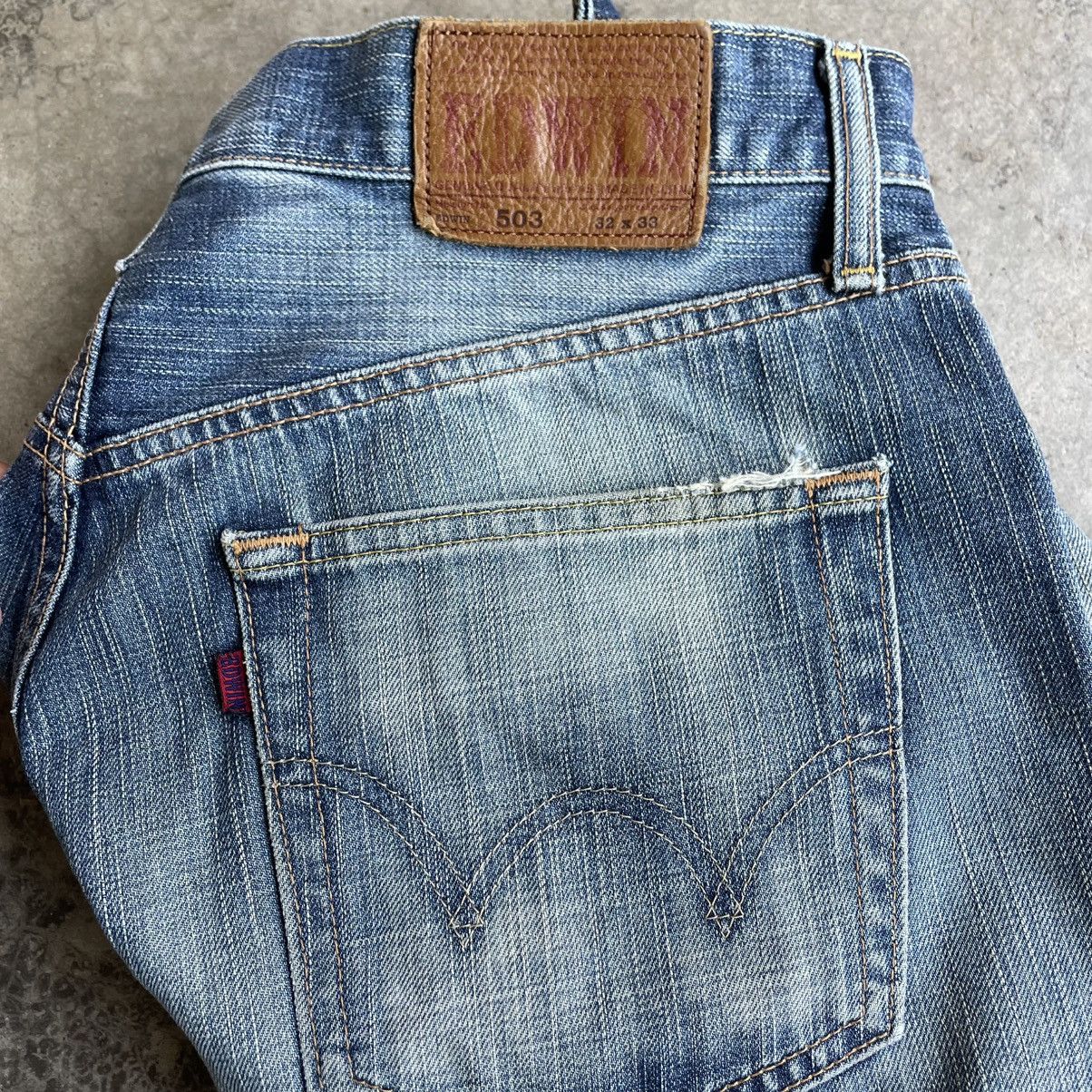 Edwin 🔥Vintage Edwin 503 Stoned Washed Ripped Distress Denim Jeans Size US 33 - 13 Thumbnail