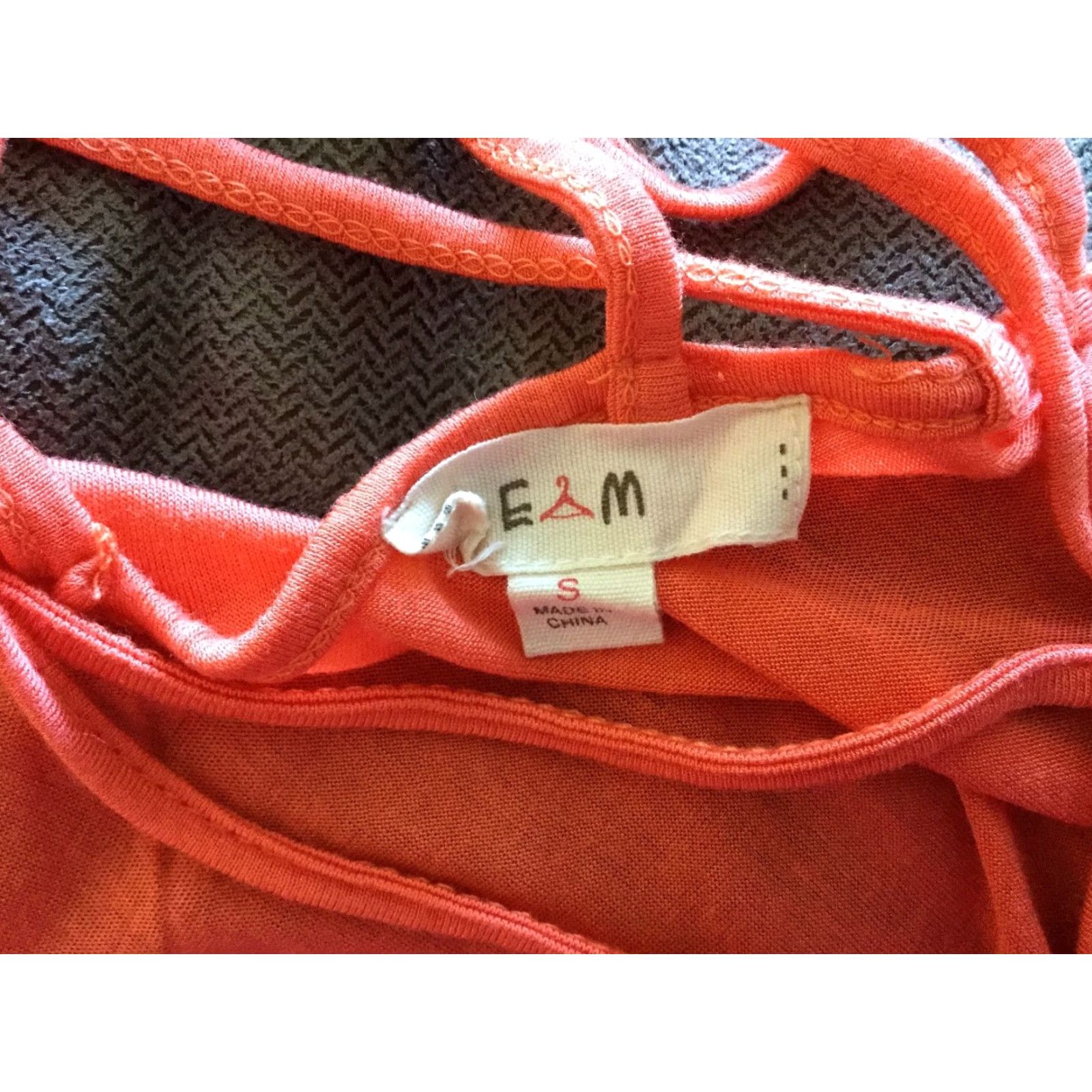 Vintage E M Blouse Women Small Orange Sleeveless Knit Top Sexy Womens Size XS / US 0-2 / IT 36-38 - 3 Thumbnail