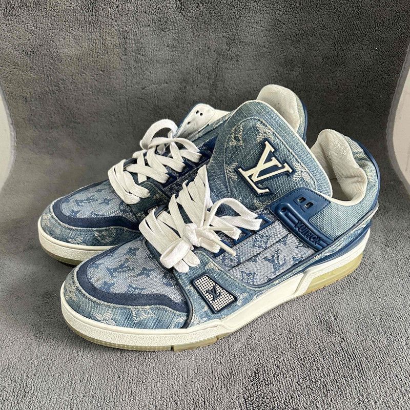 Louis Vuitton Louis Vuitton Denim Trainer Low-Top Sneakers - Size US 8 / EU 41 - 1 Thumbnail