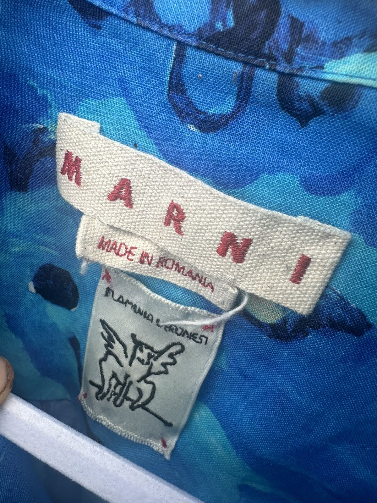 Marni Marni blue flower shirt Size US L / EU 52-54 / 3 - 4 Thumbnail