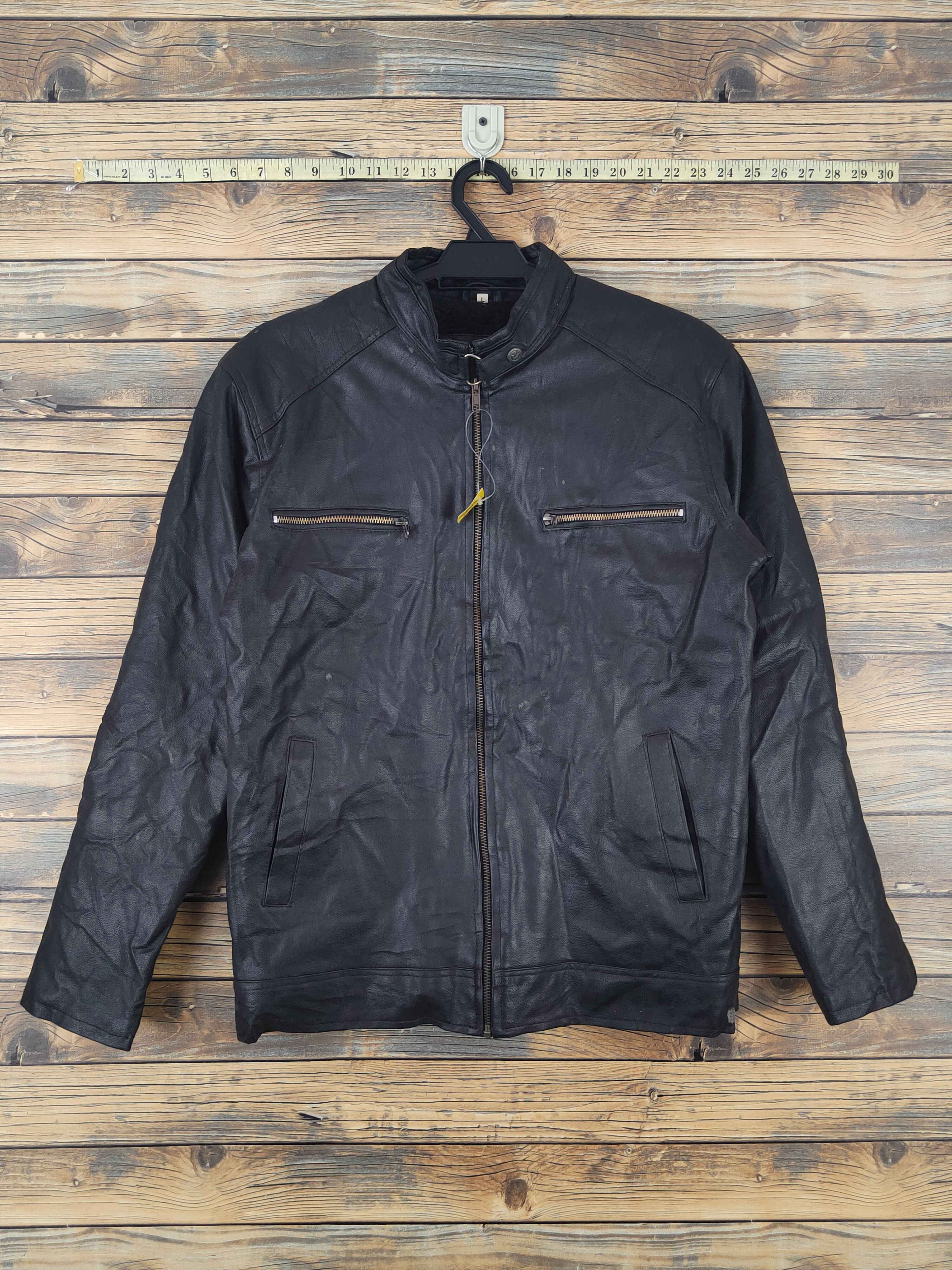 London Fog Black Leather Jackets #W1119