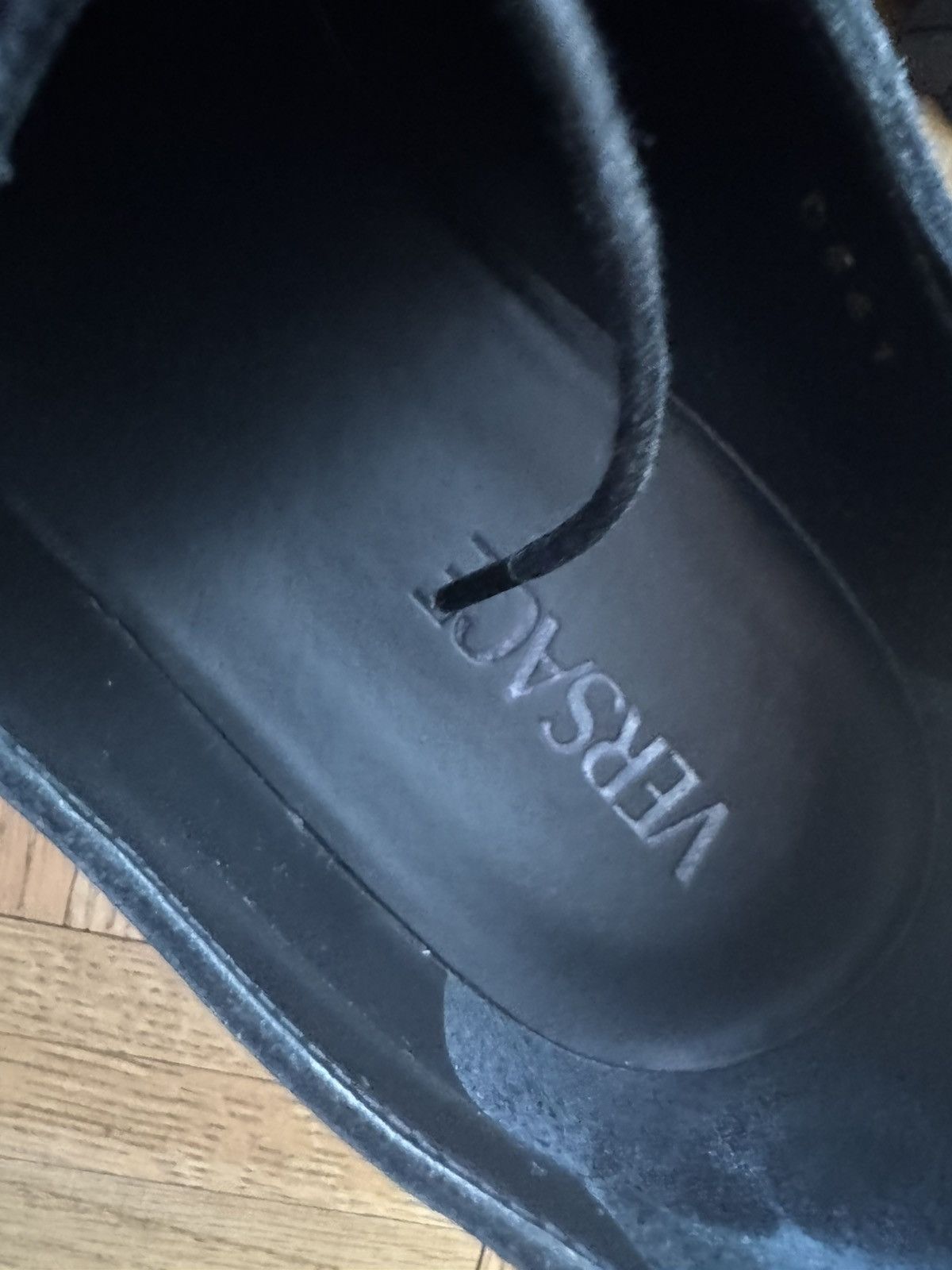 Versace Black leather shoes Size US 8 / EU 41 - 3 Thumbnail