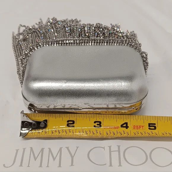 Jimmy Choo Jimmy Choo Micro Cloud Silver Crystal Mini Bag with Fringe Size ONE SIZE - 14 Thumbnail