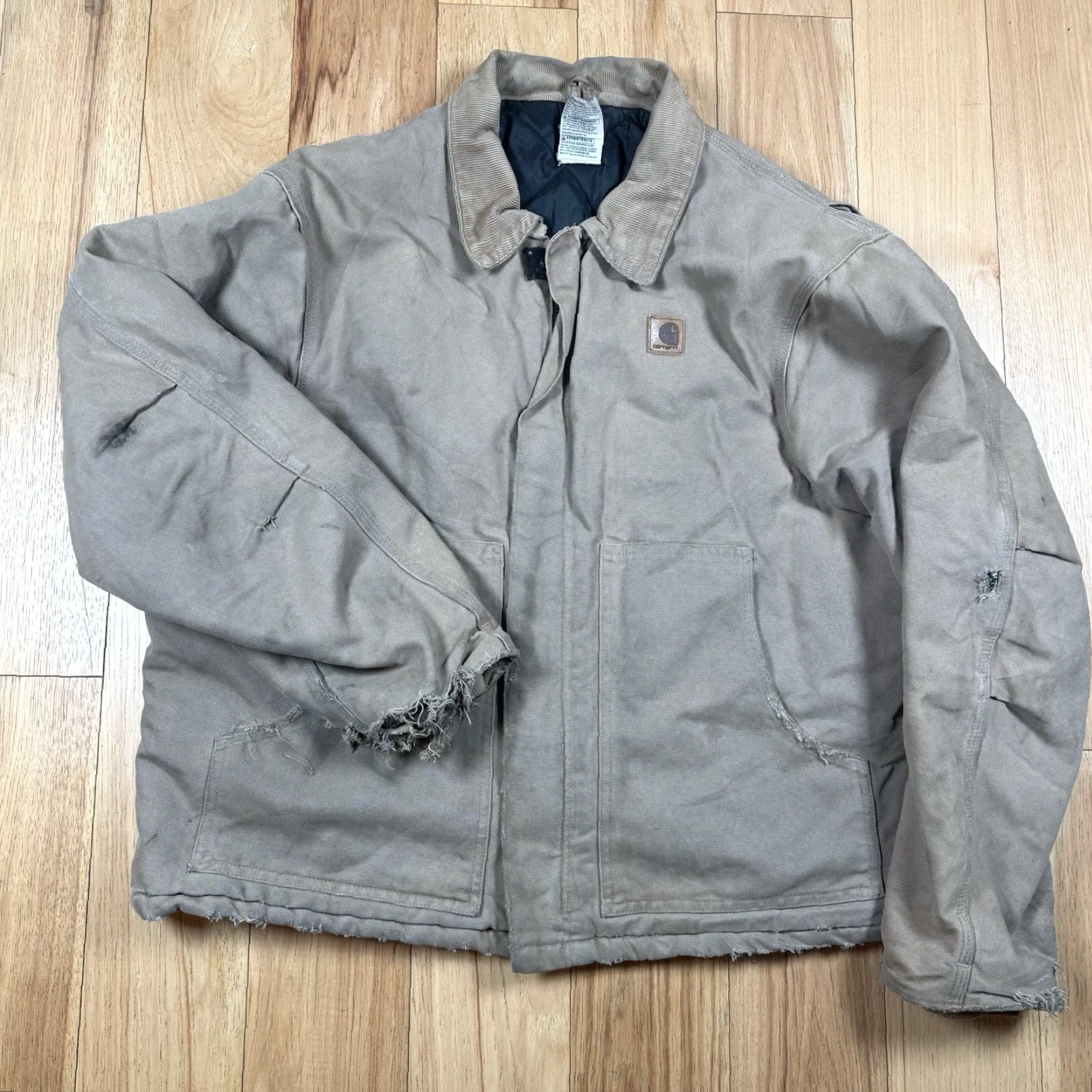 Carhartt VINTAGE Carhartt Jacket Coat Mens XL Regular Distressed Brown USA Made Bomber Jacket Workwear Brown Mens XL Size US XL / EU 56 / 4 - 2 Thumbnail